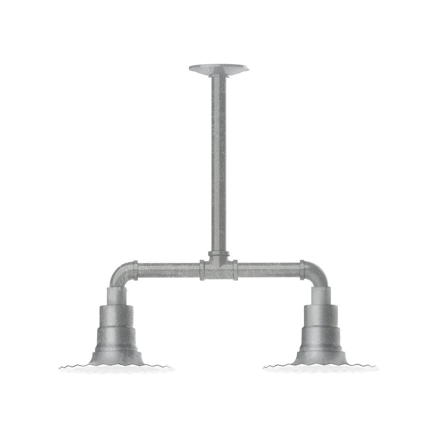 Montclair Light Works - Radial 8" 2-Light Stem Hung Pendant Light - MSB157-49 | Montreal Lighting & Hardware