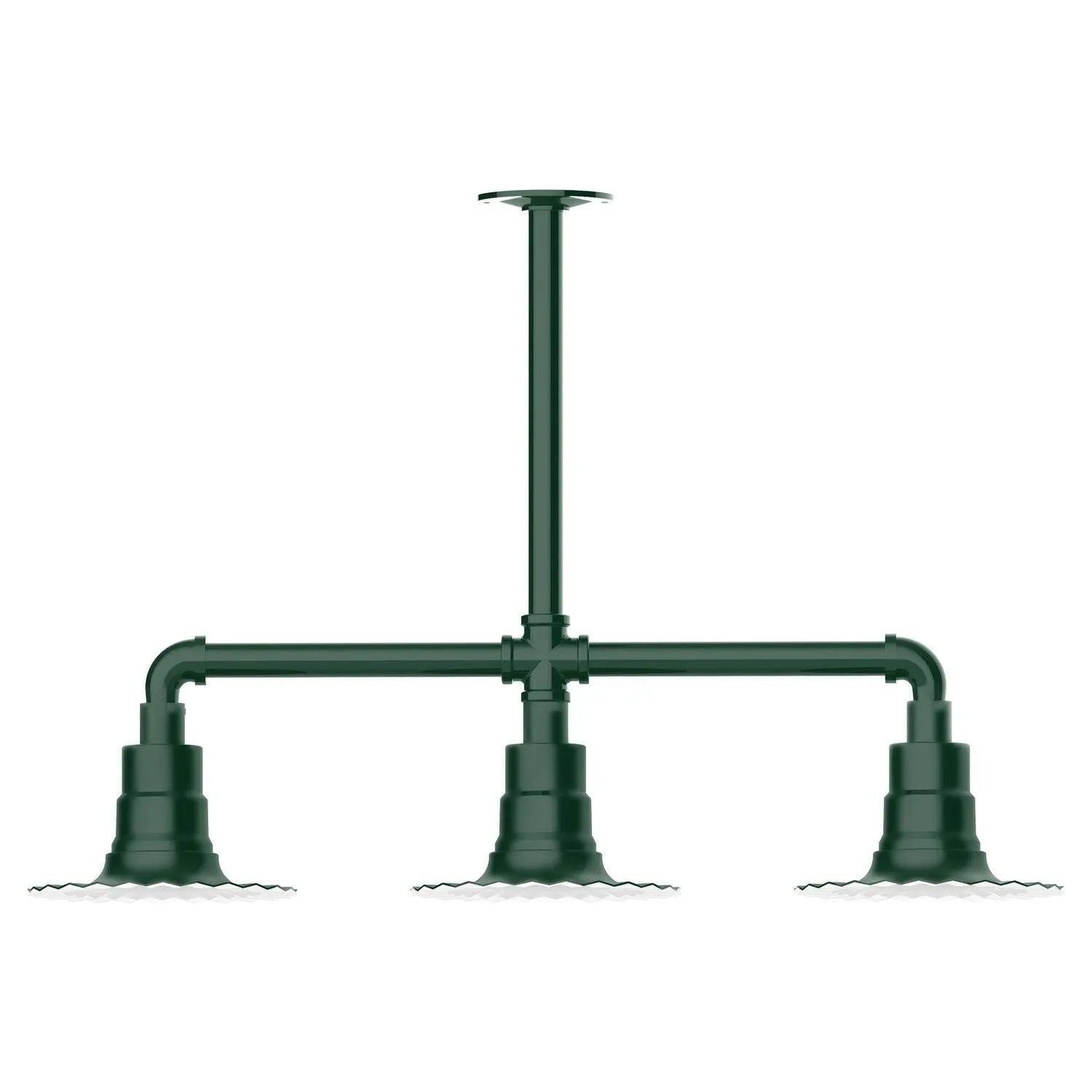 Montclair Light Works - Radial 8" 3-Light Stem Hung Pendant Light - MSK157-42 | Montreal Lighting & Hardware