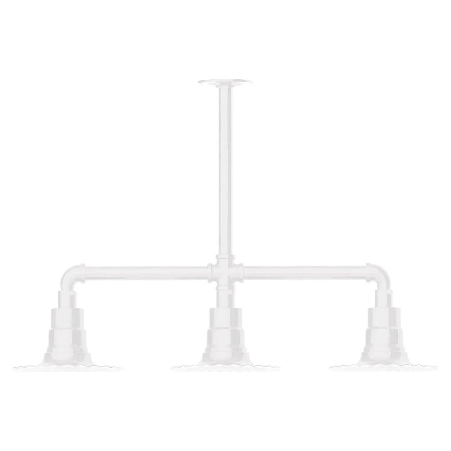 Montclair Light Works - Radial 8" 3-Light Stem Hung Pendant Light - MSK157-44 | Montreal Lighting & Hardware