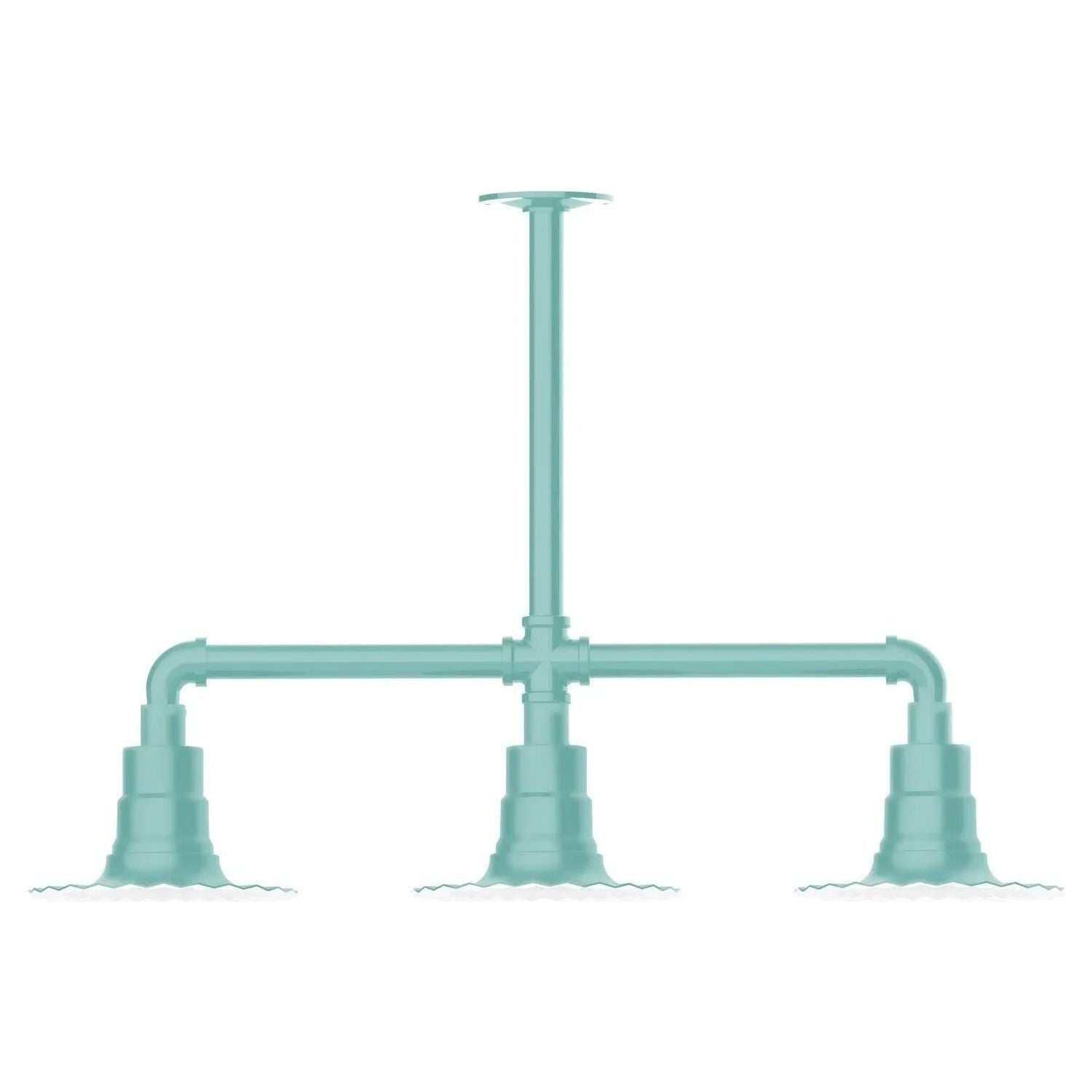 Montclair Light Works - Radial 8" 3-Light Stem Hung Pendant Light - MSK157-48 | Montreal Lighting & Hardware