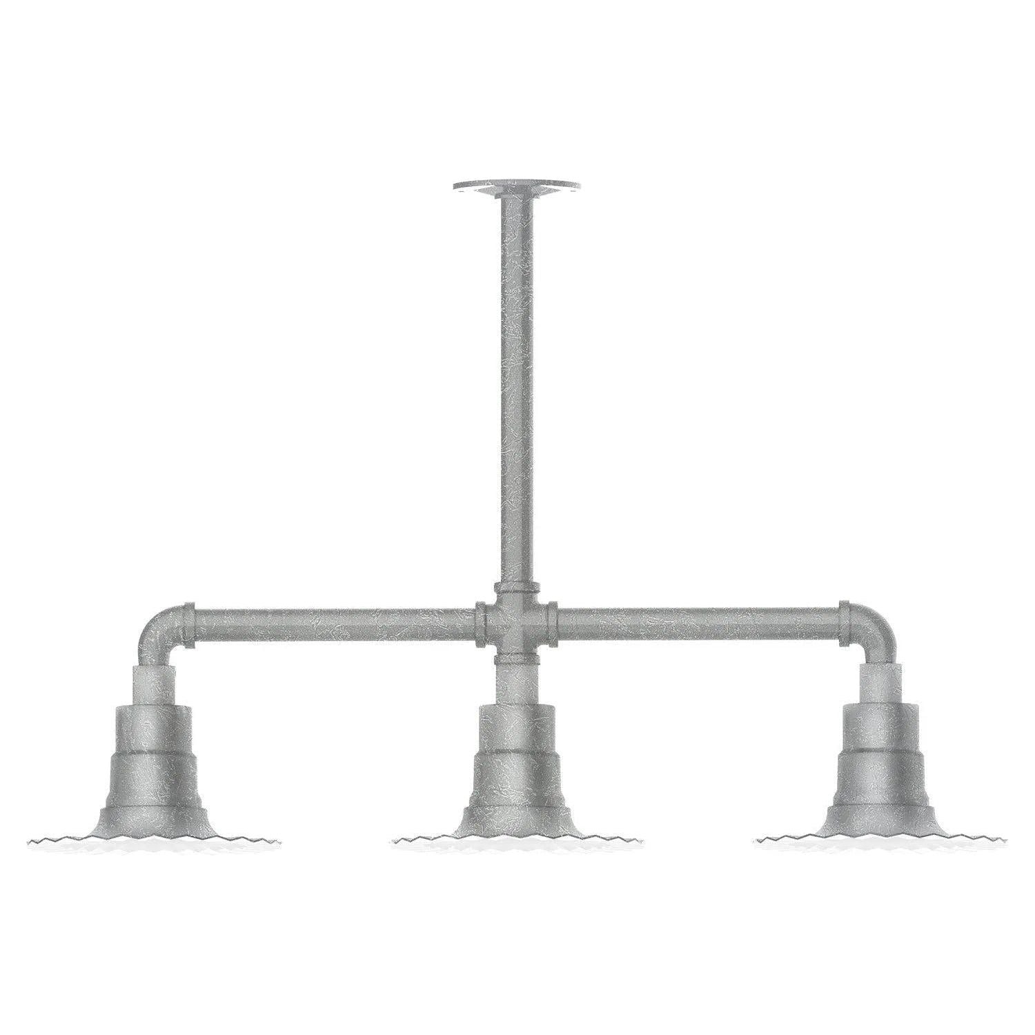 Montclair Light Works - Radial 8" 3-Light Stem Hung Pendant Light - MSK157-49 | Montreal Lighting & Hardware