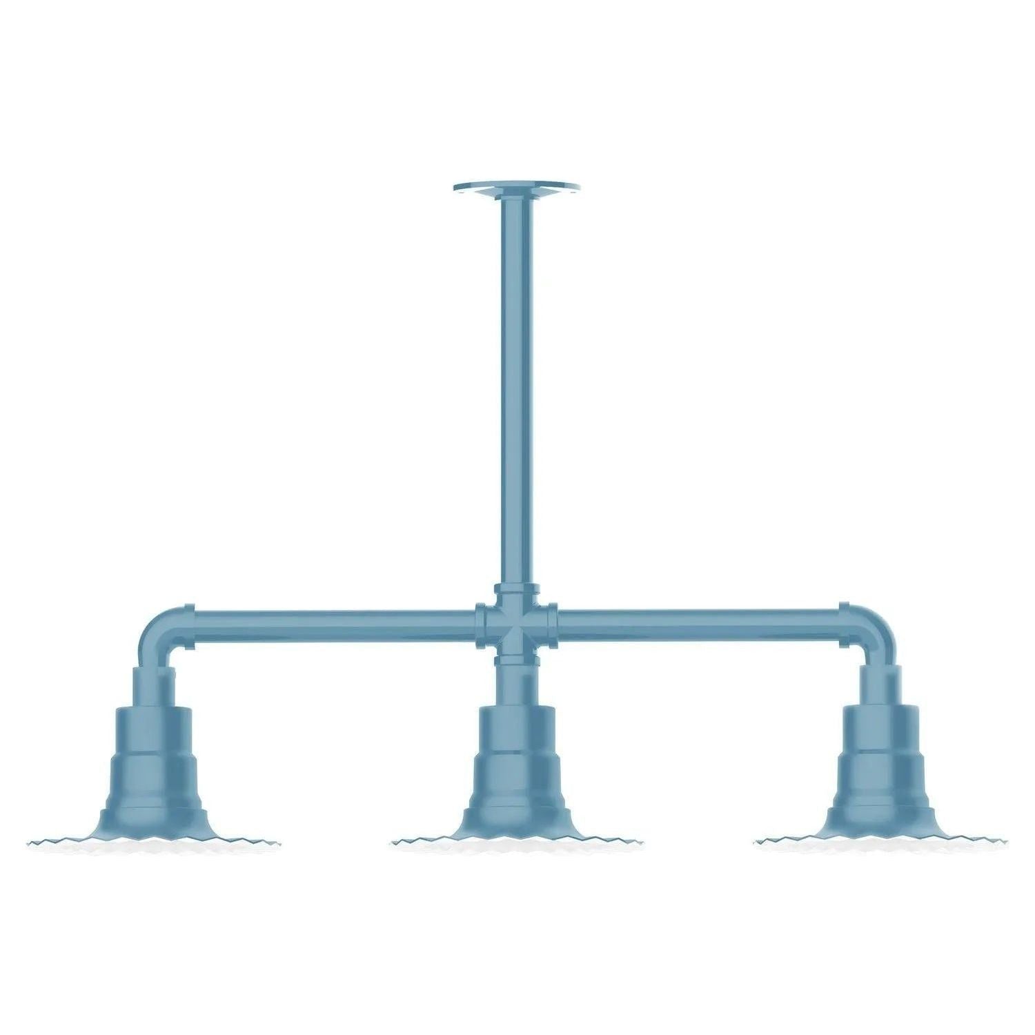 Montclair Light Works - Radial 8" 3-Light Stem Hung Pendant Light - MSK157-54 | Montreal Lighting & Hardware