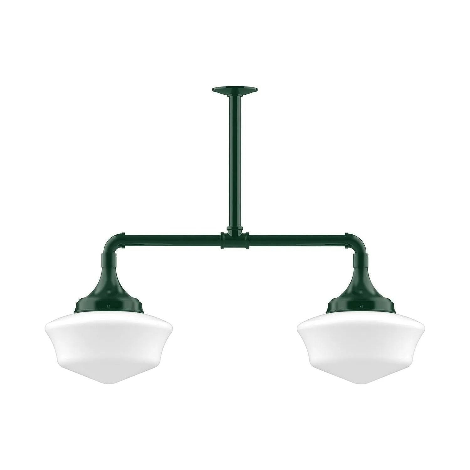 Montclair Light Works - Schoolhouse 12" 2-Light Stem Hung Pendant Light - MSD021-42 | Montreal Lighting & Hardware