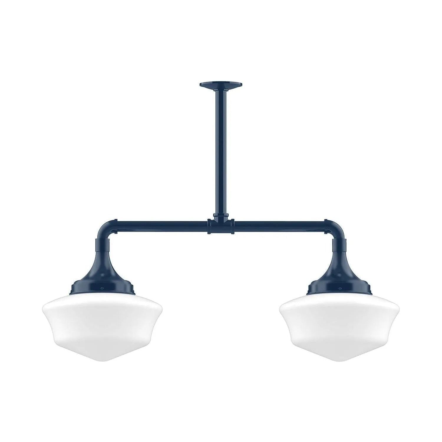 Montclair Light Works - Schoolhouse 12" 2-Light Stem Hung Pendant Light - MSD021-50 | Montreal Lighting & Hardware