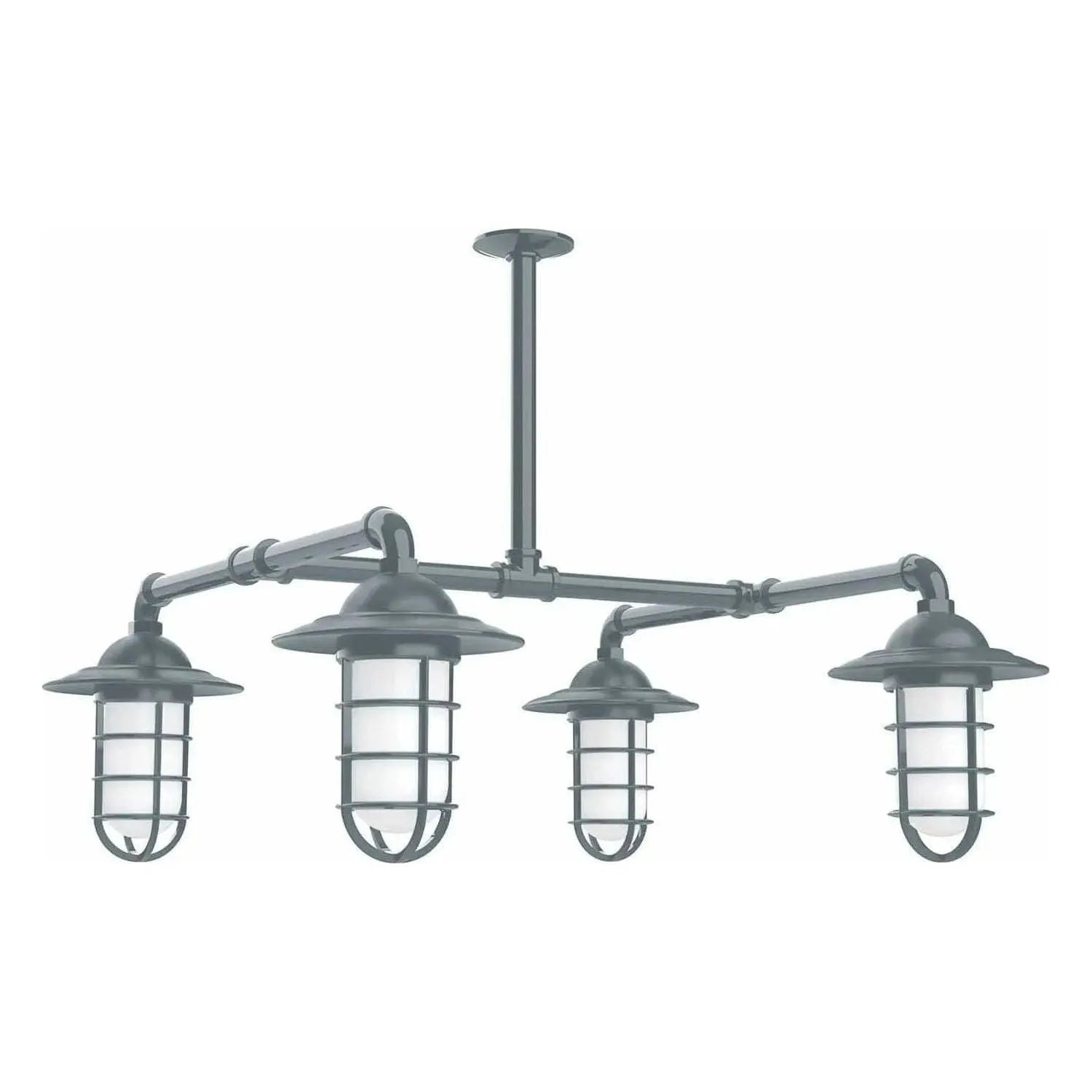 Montclair Light Works - Vaportite 4-Light Stem Hung Pendant Light - MSP052-40 | Montreal Lighting & Hardware