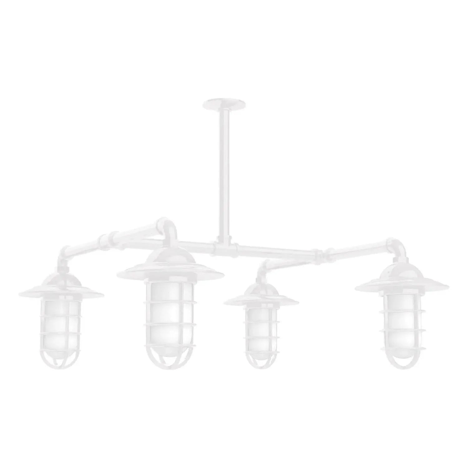Montclair Light Works - Vaportite 4-Light Stem Hung Pendant Light - MSP052-44 | Montreal Lighting & Hardware