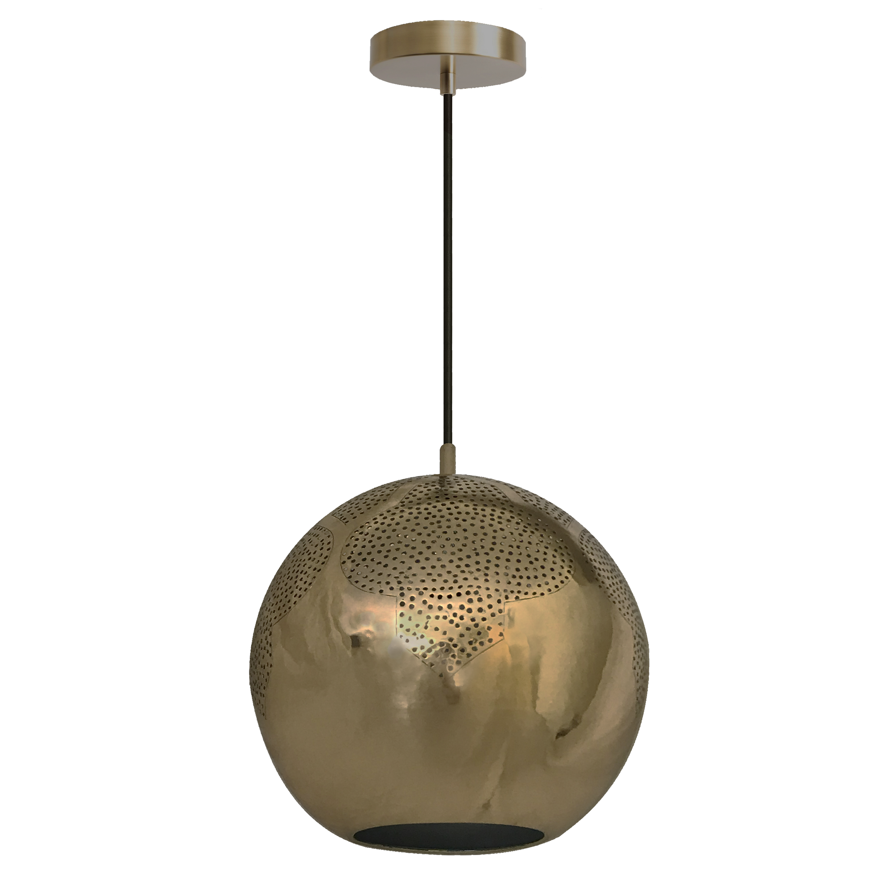 Dounia Home - DH-NAJTREGLO-MD-NIK - Najma Trellis Globe Pendant Light - Brushed Nickel Silver
