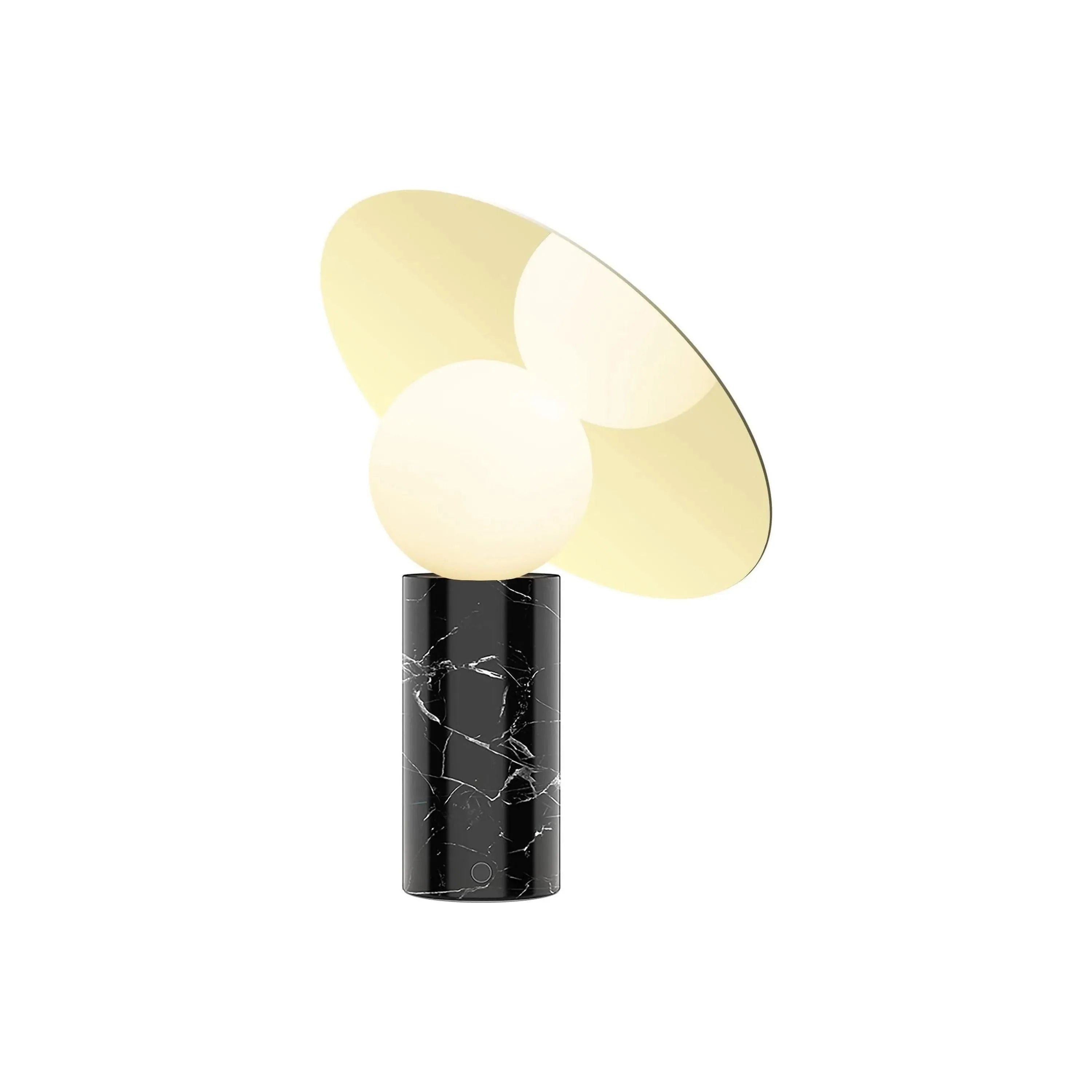 Pablo Designs - Bola Disc Table Lamp - BOLA TBL 12 BLK BRA | Montreal Lighting & Hardware