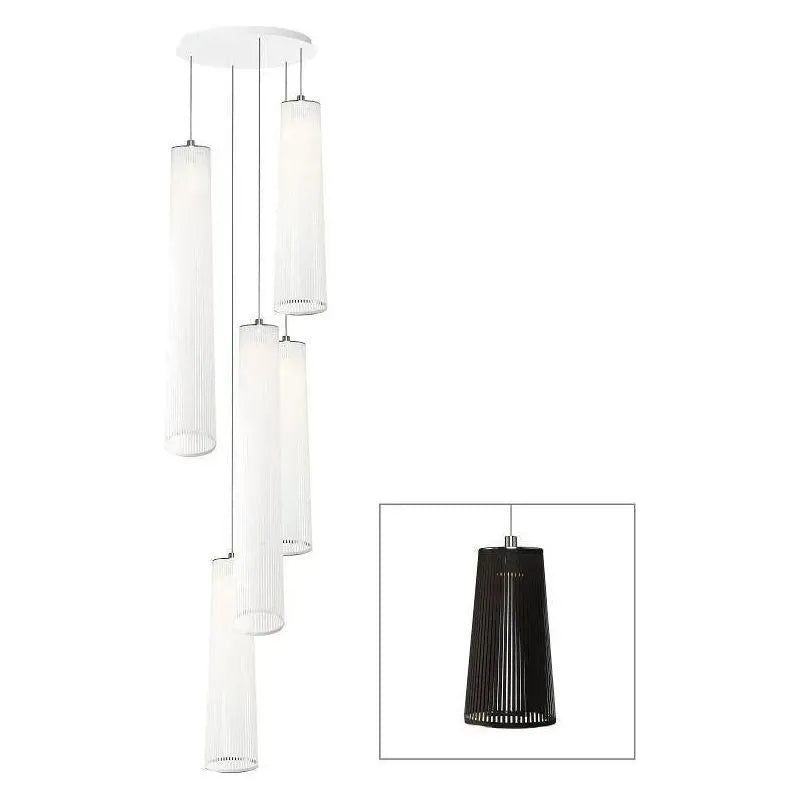 Pablo Designs - Solis Chandelier 5 - SOLI CHAN MIX 48/72 - 5 BLK | Montreal Lighting & Hardware