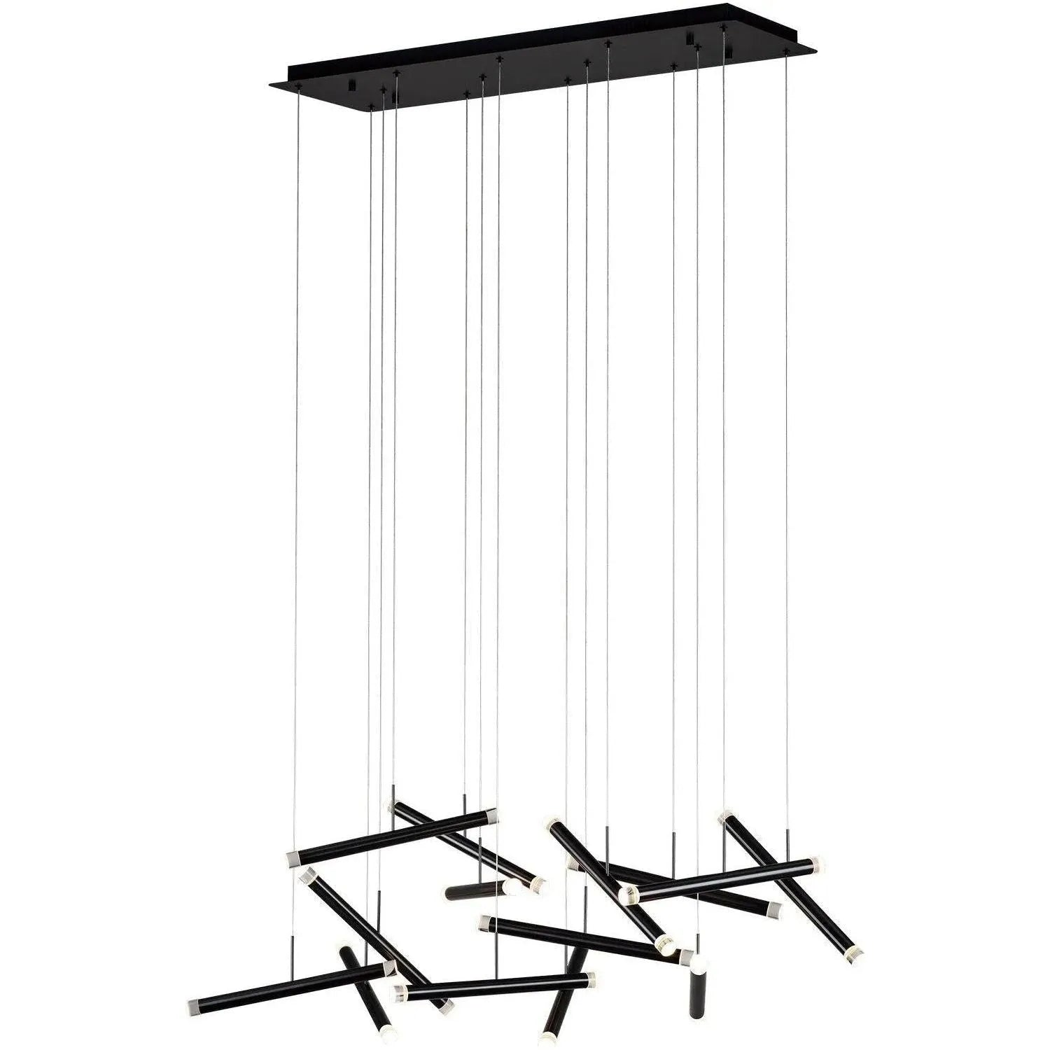 PageOne Lighting - Seesaw Linear LED Chandelier - PP020238-SDG | Montreal Lighting & Hardware