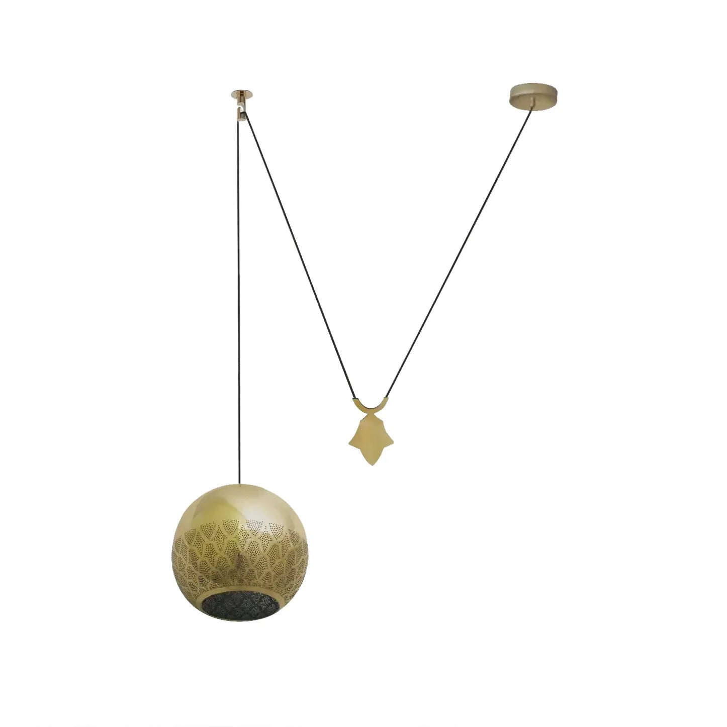 Dounia Home - DH-NURREVCOU-MD-PC - Nur Reversed counterbalance weight Pendant - Polished Copper