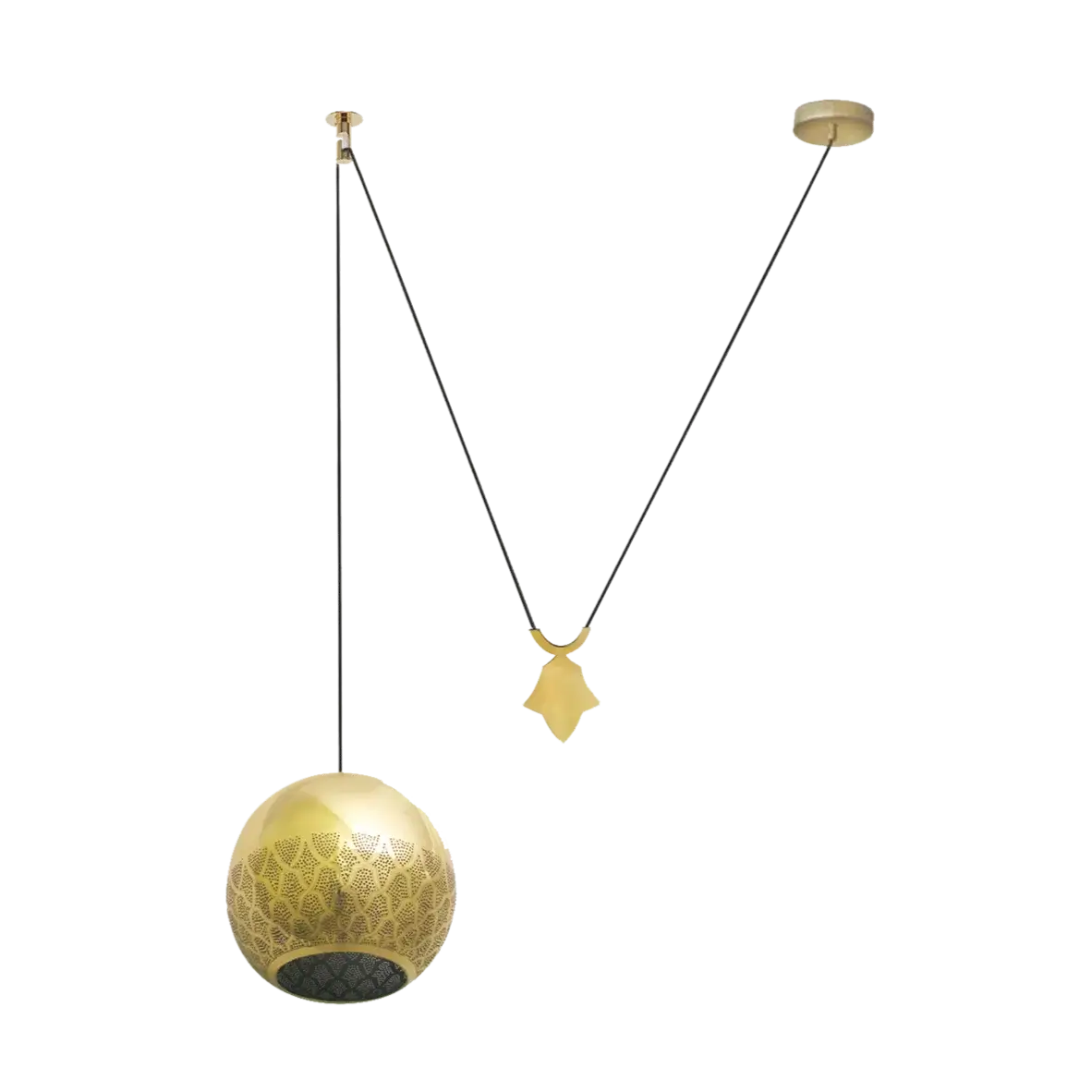 Dounia Home - DH-NURREVCOU-SM-NIK - Nur Reversed counterbalance weight Pendant - Brushed Nickel Silver