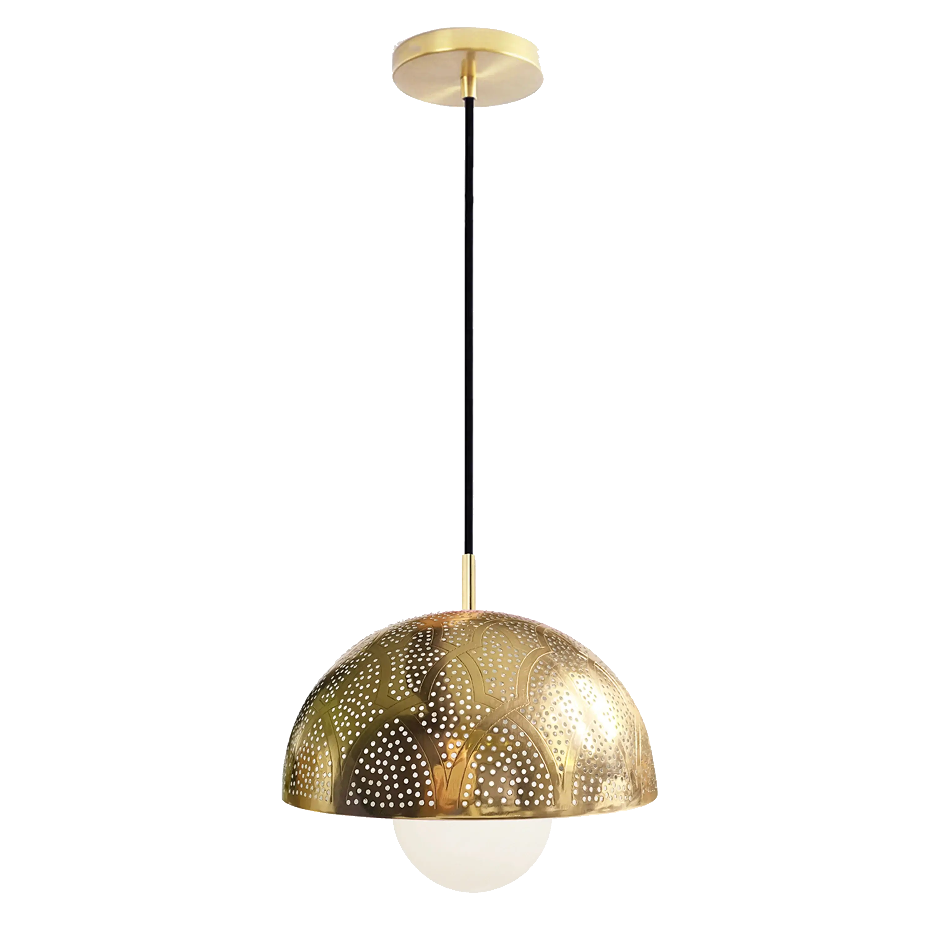 Dounia Home - DH-ZANMETDOM-MD-MGM - Zana Metal Dome-shaped Shade Suspension - Matte Gun Metal