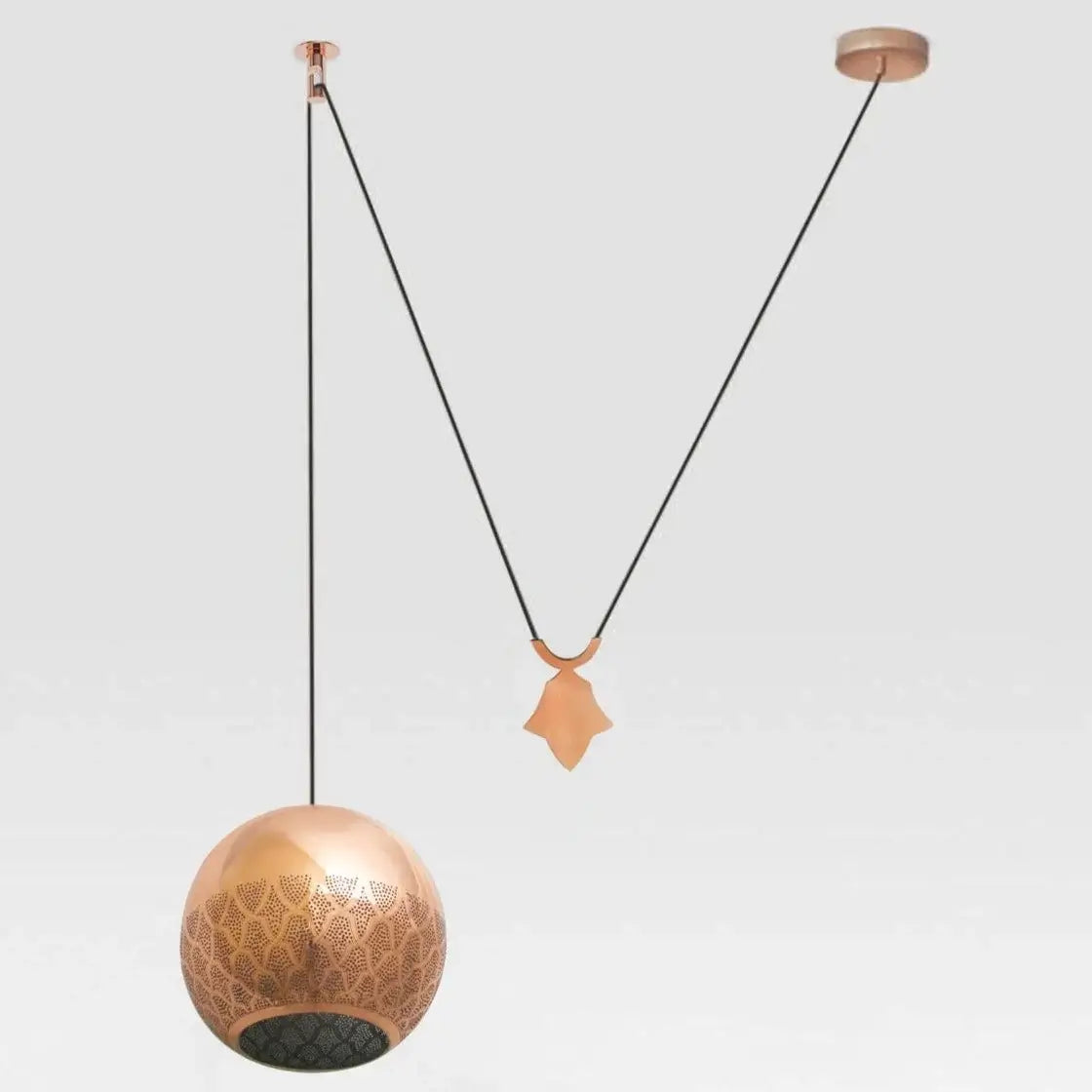 Dounia Home - DH-NURREVCOU-SM-AB - Nur Reversed counterbalance weight Pendant - Antique Brass