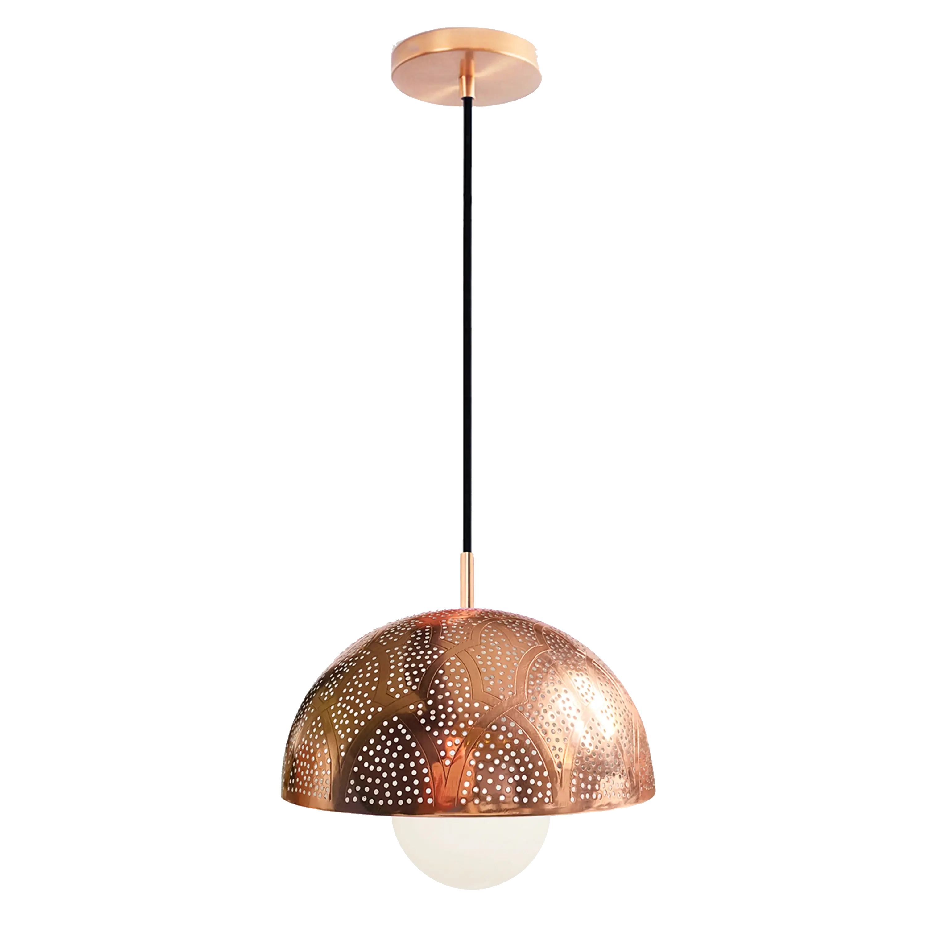 Dounia Home - DH-ZANMETDOM-SM-PC - Zana Metal Dome-shaped Shade Suspension - Polished Copper