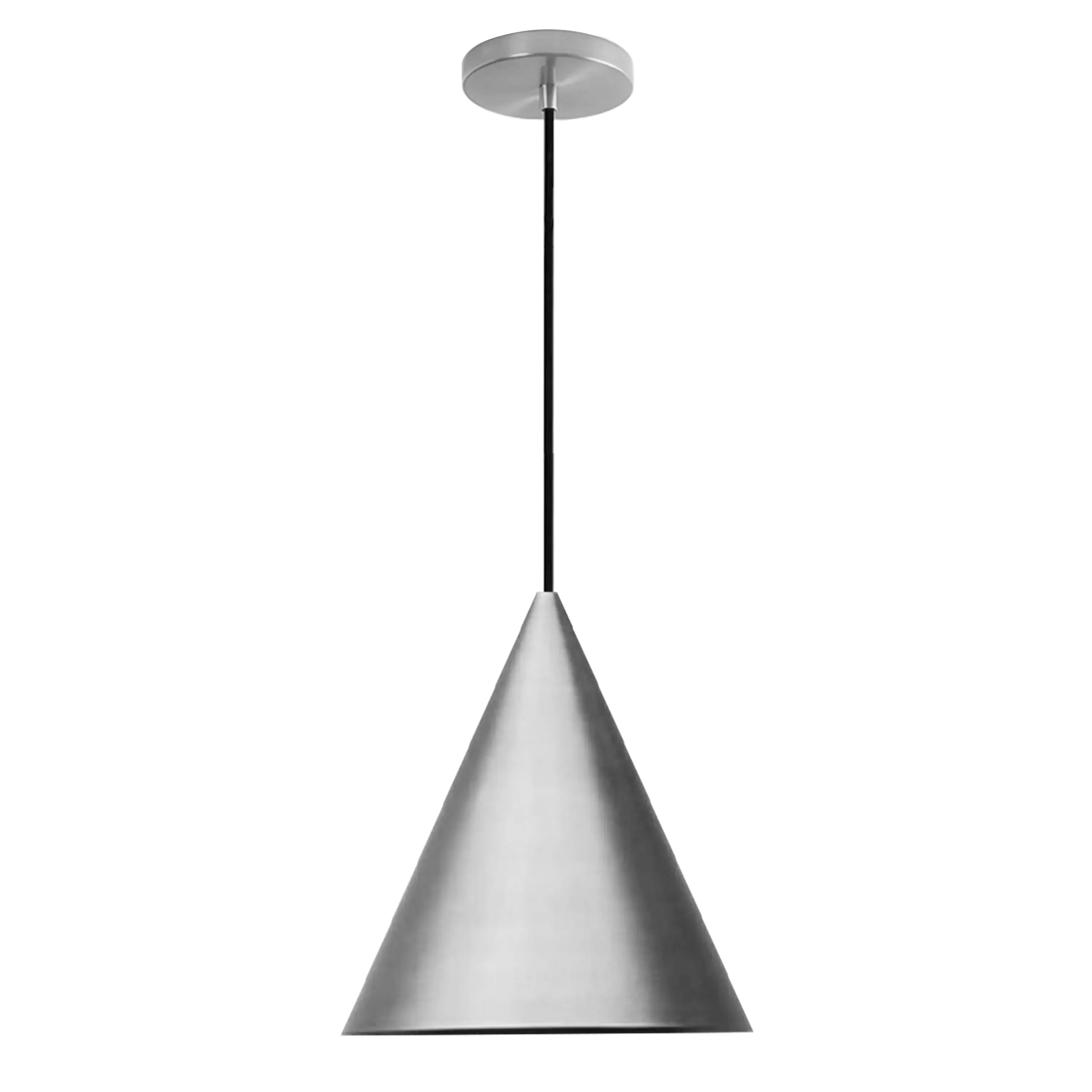 Dounia Home - DH-KOBCONSHA-MD-NIK - Koba Cone-Shaped Pendant Light - Brushed Nickel Silver