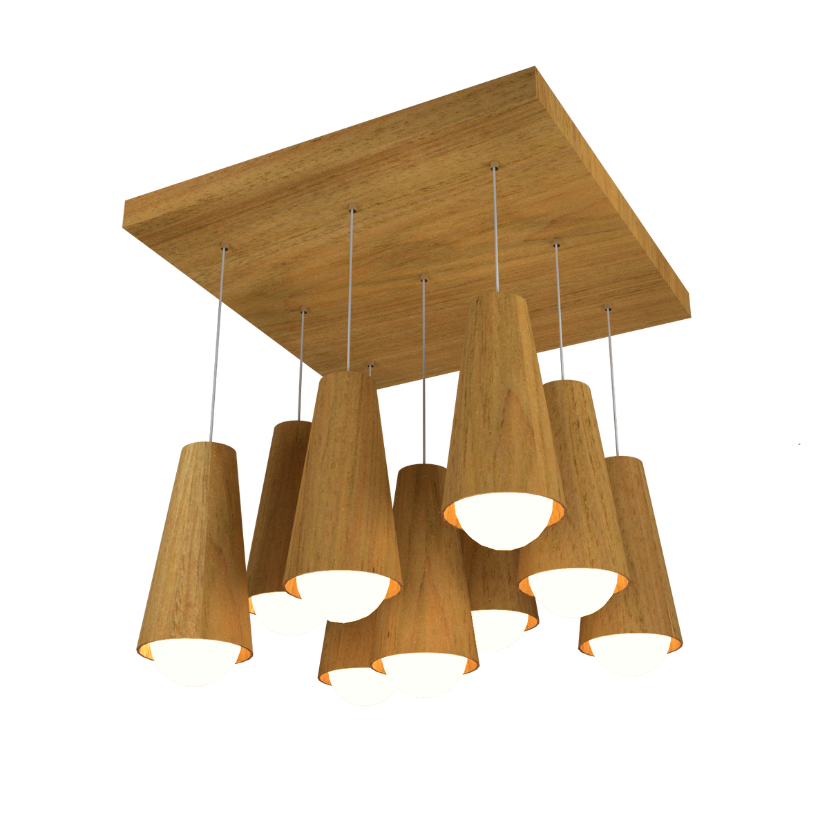 Accord Lighting 1235.09 Conical Accord Pendant in Louro Freijo