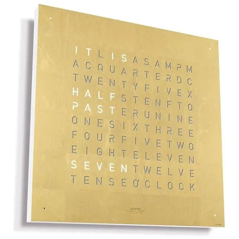 Qlocktwo - QLOCKTWO CLASSIC Gold Creator's Edition Wall Clock - QT-CLASSIC-CE-EN-GD | Montreal Lighting & Hardware