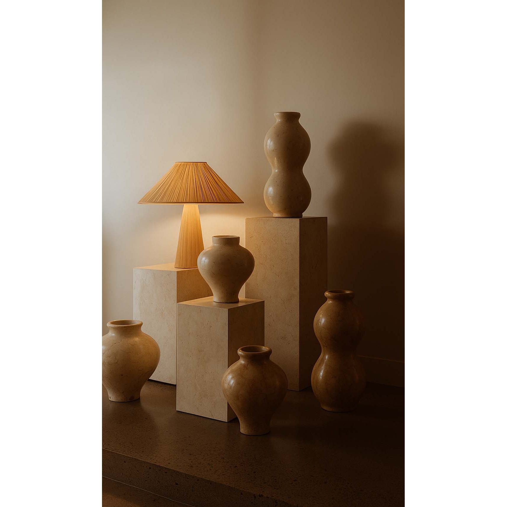 Dounia Home - DH-ADATABLAM-SM-RR - Ada Table Lamp - Red Raffia