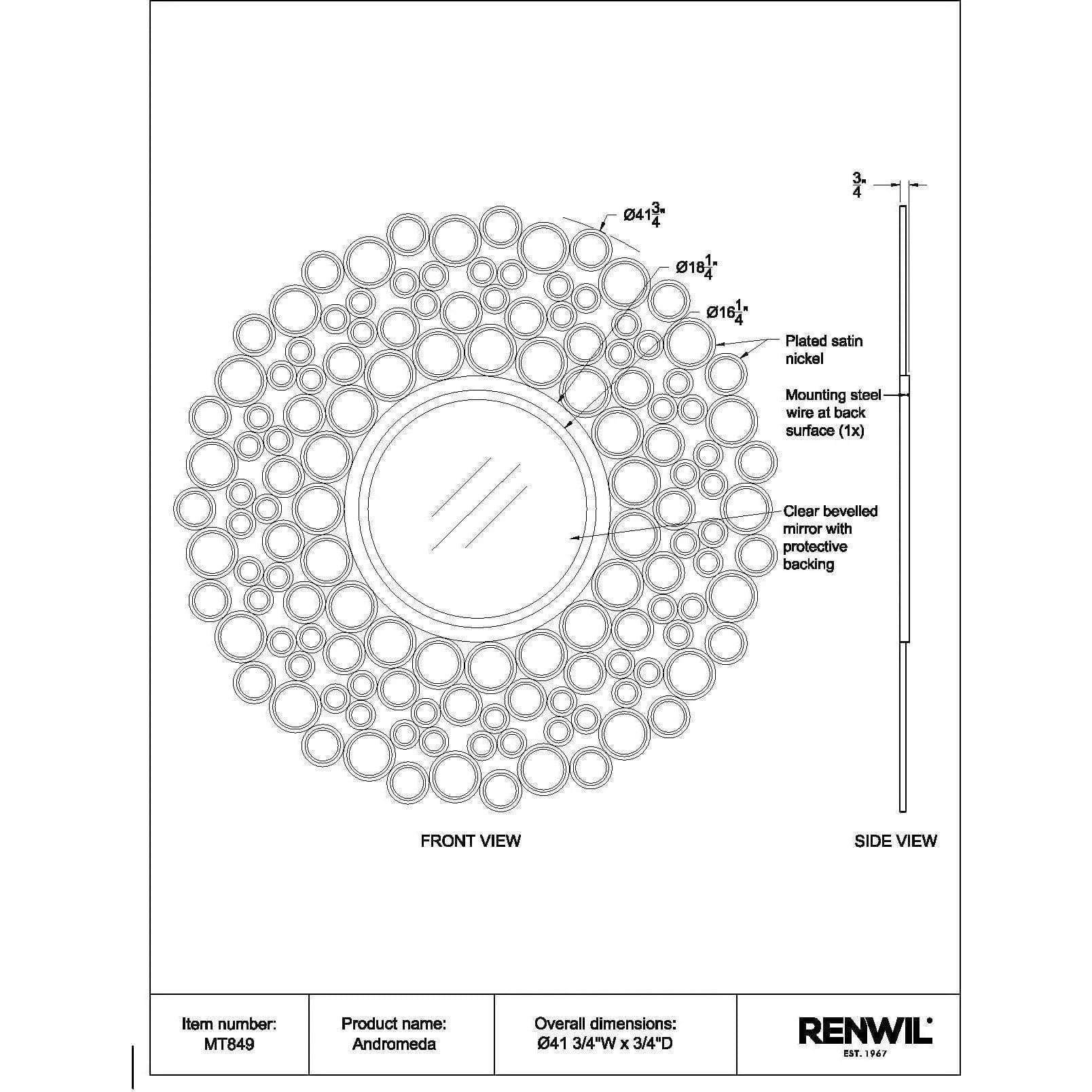 Renwil - Andromeda Round Mirror - MT849 | Montreal Lighting & Hardware