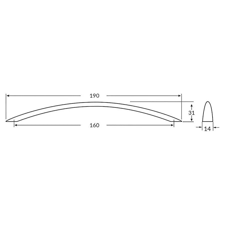 Rocheleau - Boto Pull - POI-R7258-160-BAC3 | Montreal Lighting & Hardware