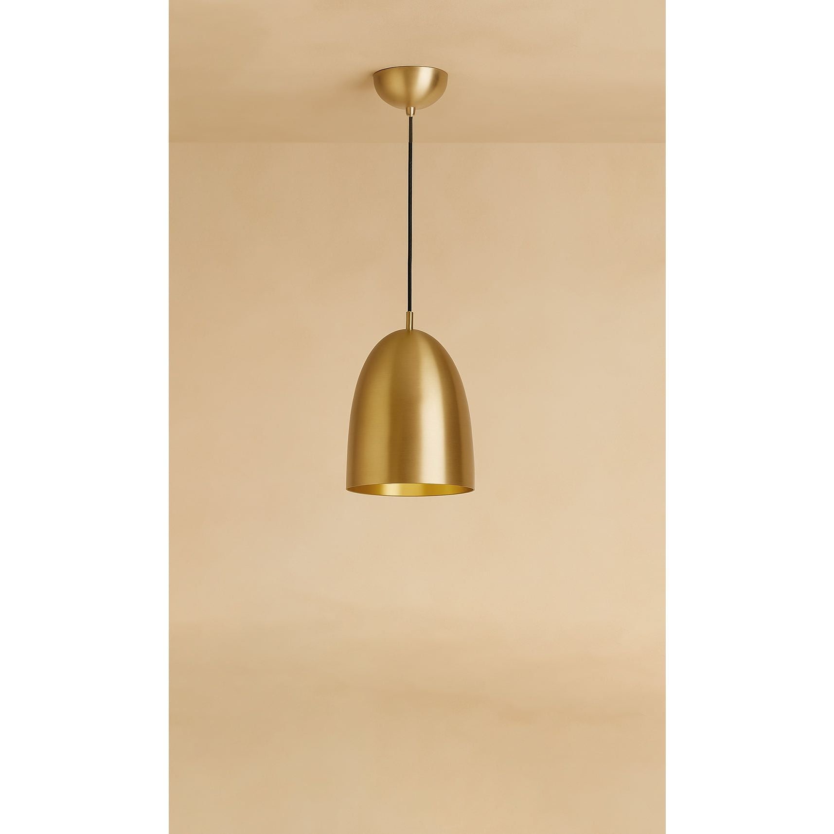 Dounia Home - DH-ROYDOMPEN-SM-BRS - Roya Dome Pendant Light - Polished Brass