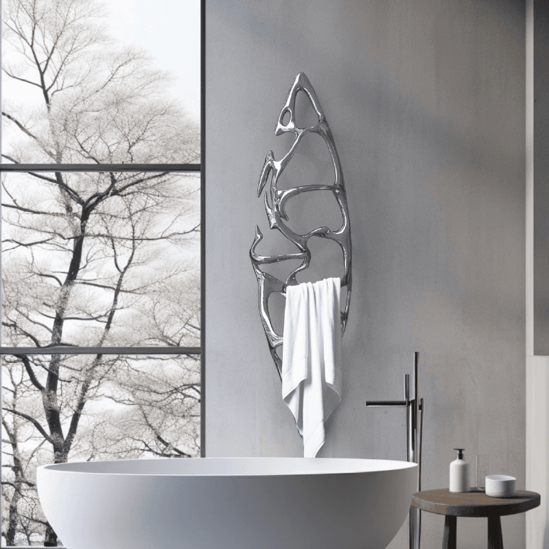 P&Bhusri S1-L-PWH-N Boat of Sage Large Towel Warmer in Porcelain White