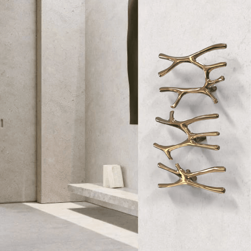 P&Bhusri S7-L-PWH-N Daphne's Branch Large Towel Warmer in Porcelain White