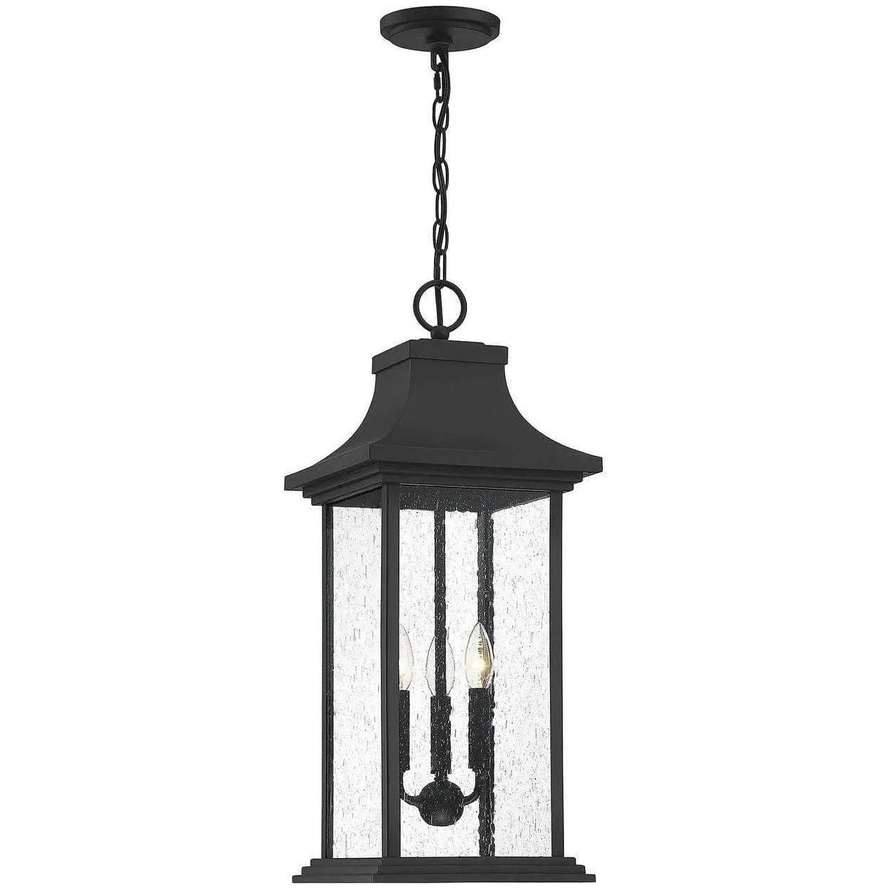 Savoy House - Hancock Three Light Outdoor Pendant - 5-453-BK | Montreal Lighting & Hardware