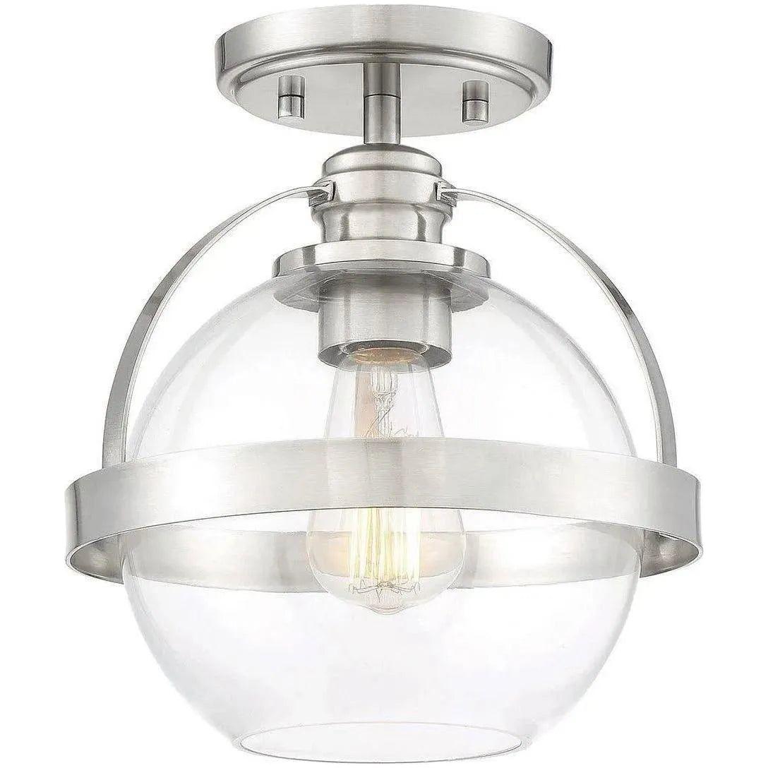 Savoy House - Pendleton One Light Semi-Flush Mount - 6-7200-1-SN | Montreal Lighting & Hardware