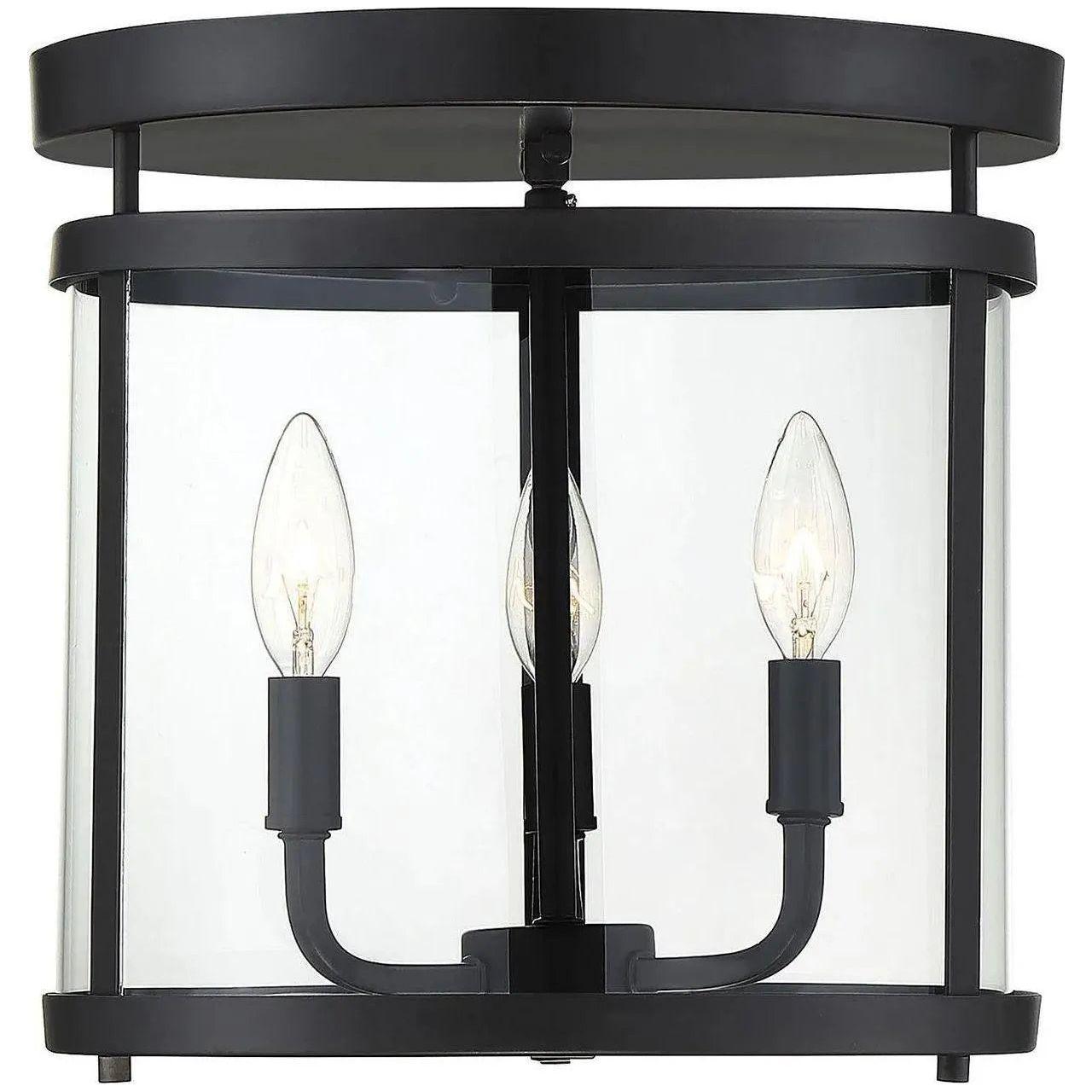 Savoy House - Penrose Three Light Semi-Flush Mount - 6-1043-3-BK | Montreal Lighting & Hardware