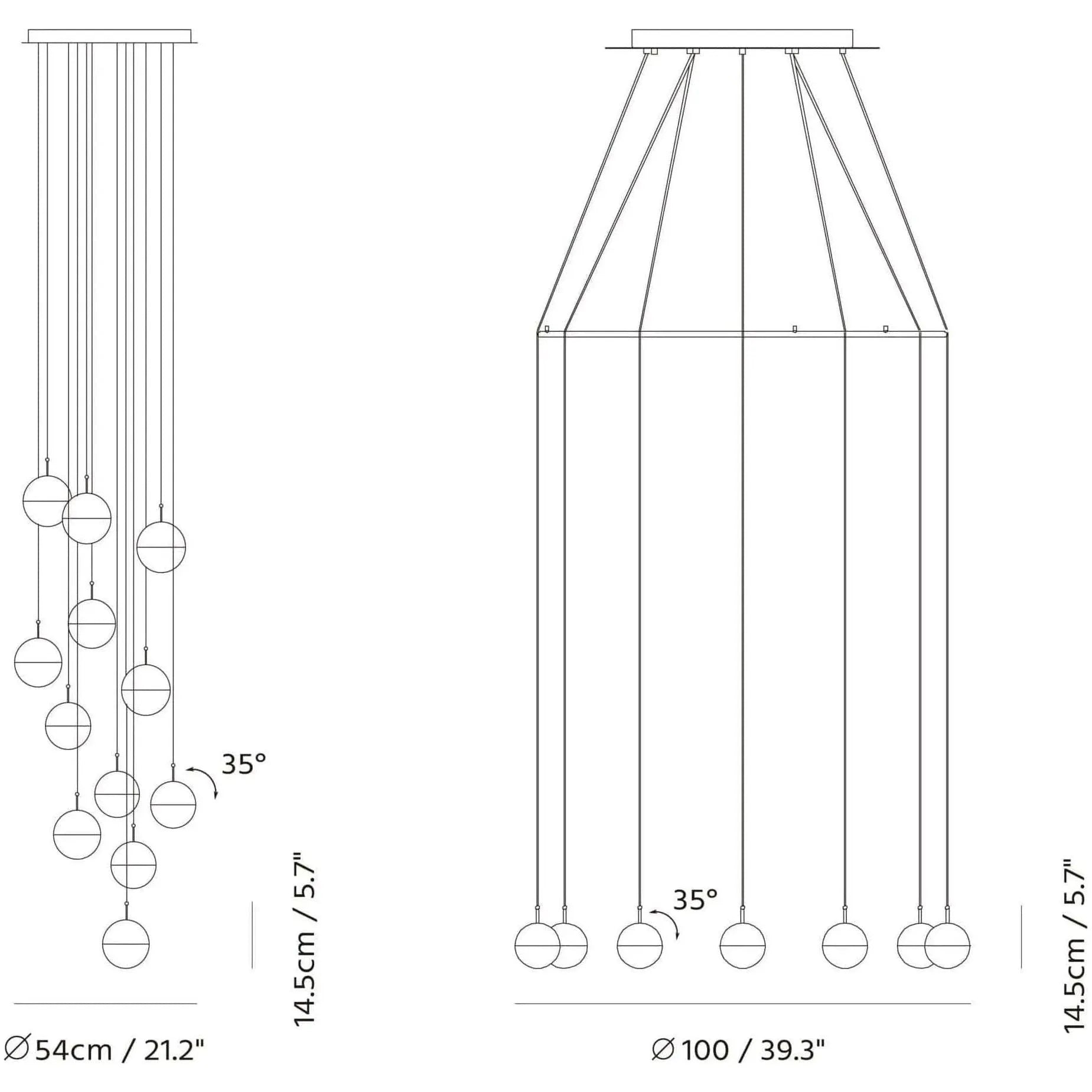 Seed Design - Dora Pendant Light 12 With Ring - SLD-1010PC12-CPR | Montreal Lighting & Hardware