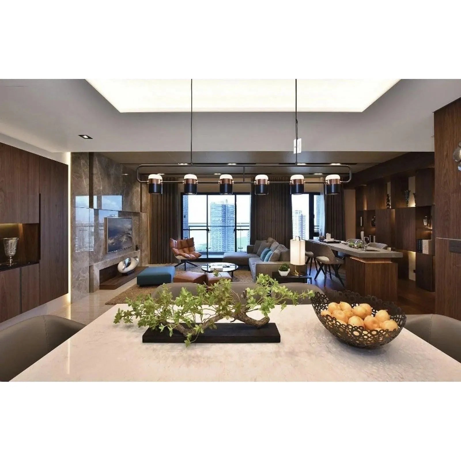 Seed Design - Ling Pendant Light 6 - SLD-80PF6-BK | Montreal Lighting & Hardware