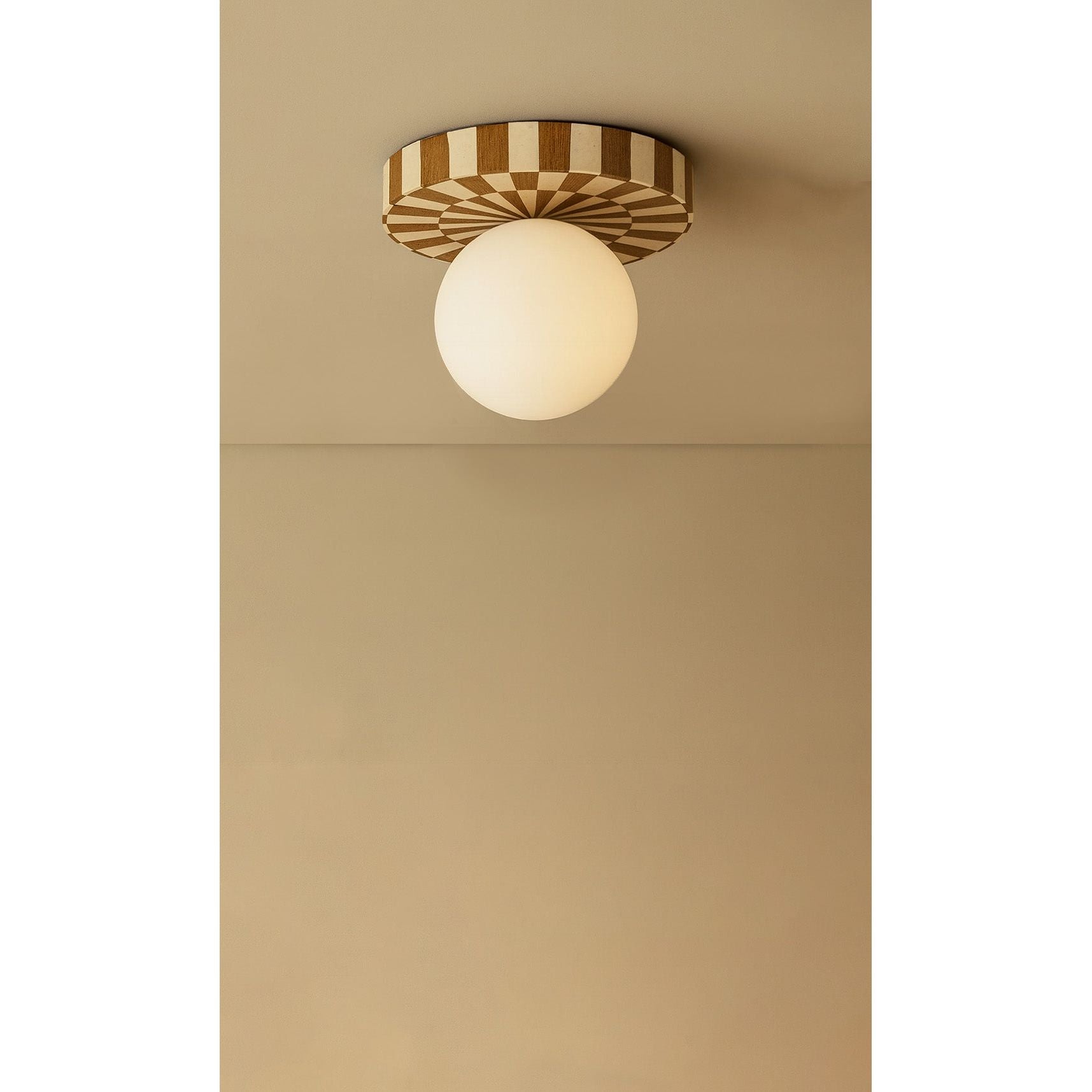 Dounia Home - DH-SHAINLFLU-SM-WOD - Shaa Inlay Flush Mount - Walnut/Resin