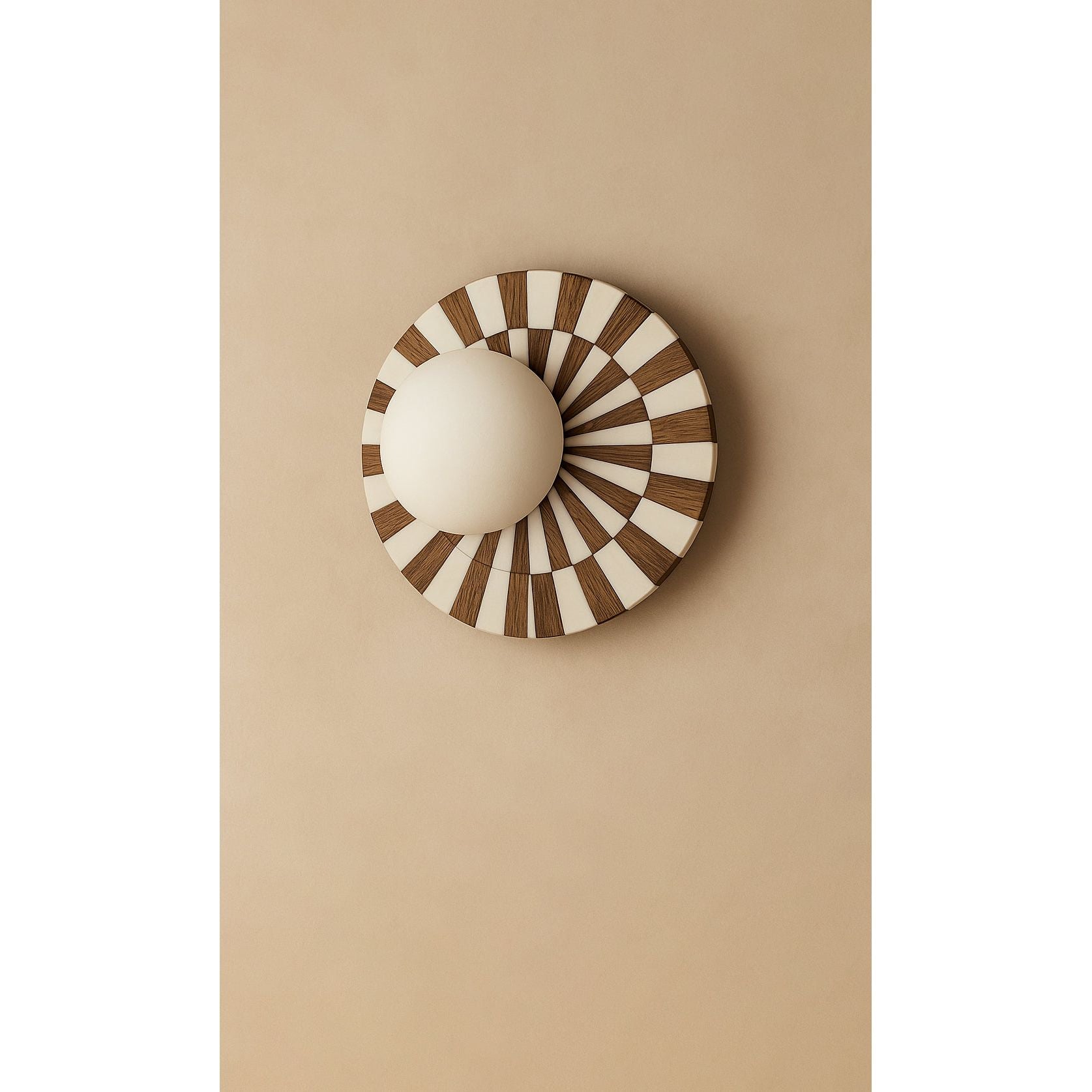 Dounia Home - DH-SHAINLWAL-LG-WOD - Shaa Inlay Wall Sconce - Walnut/Resin