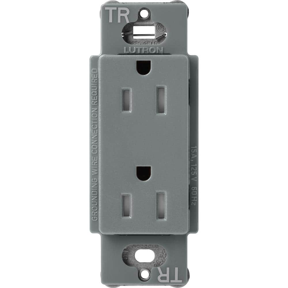 Lutron - Claro & Satin Colors 15A TR Receptacle - SCRS-15-TR-SL | Montreal Lighting & Hardware