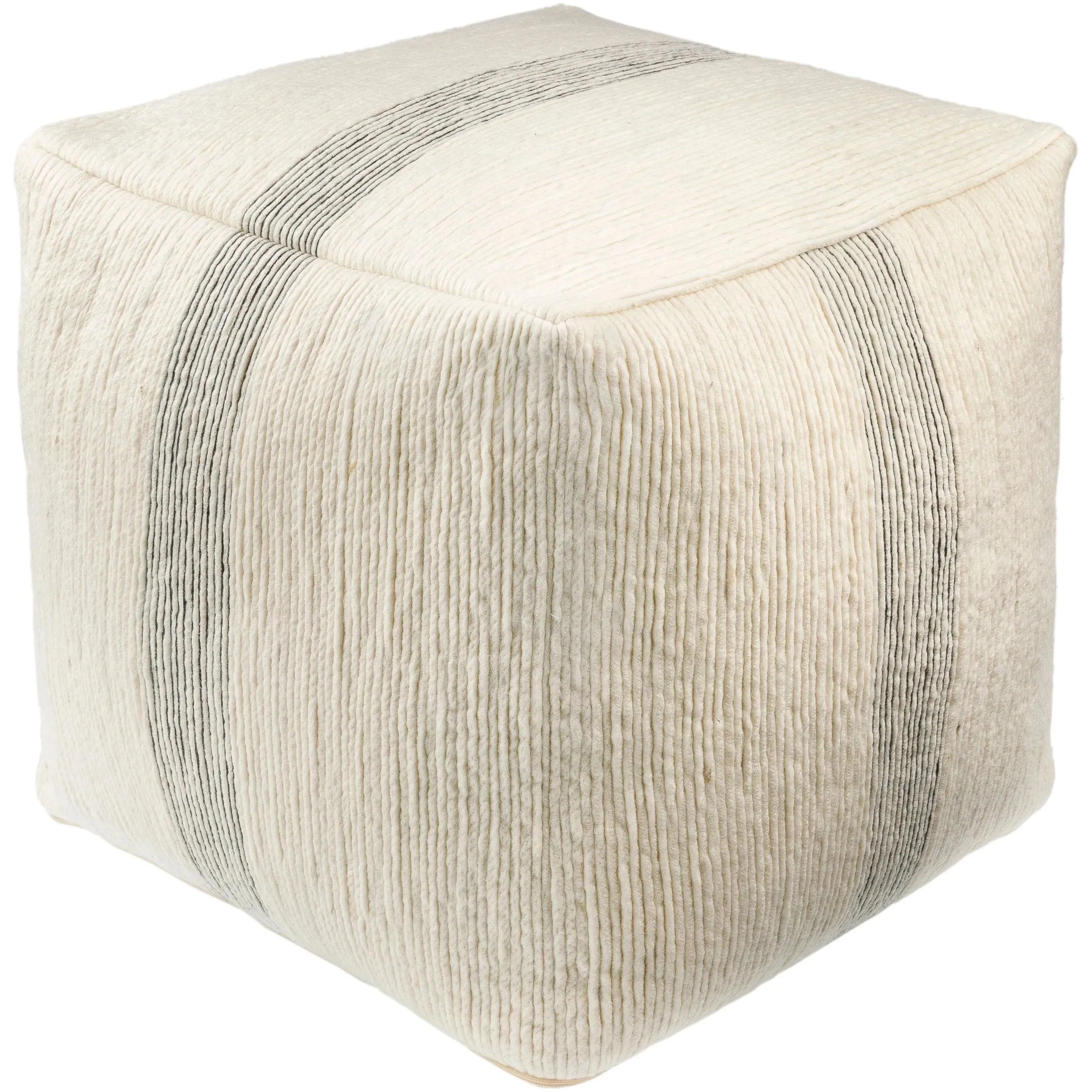 Surya - Wheeler Pouf - WHPF001-181818 | Montreal Lighting & Hardware
