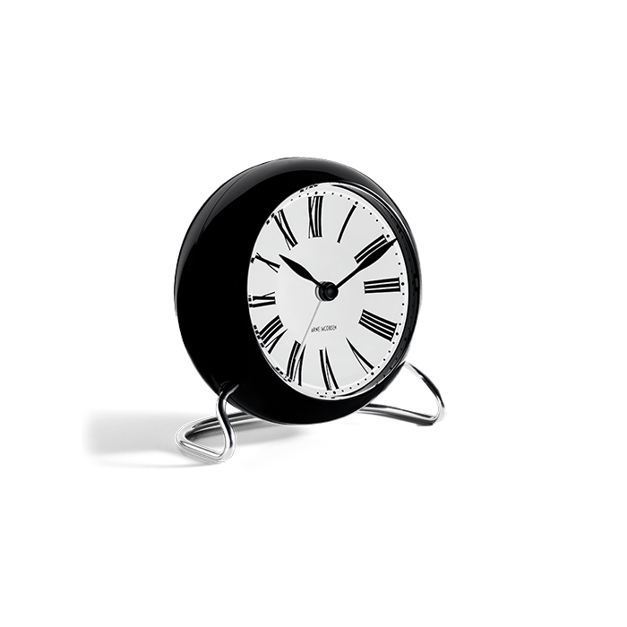 Arne Jacobsen Clocks 43671 Roman Table Clock in White/Black