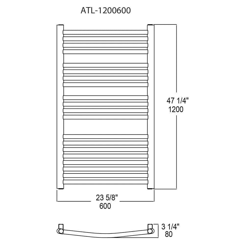 Chauffe-serviettes Vernon - Chauffe-serviettes Atlanta - ATL-0800600-PC | Montreal Luminaire & Quincaillerie