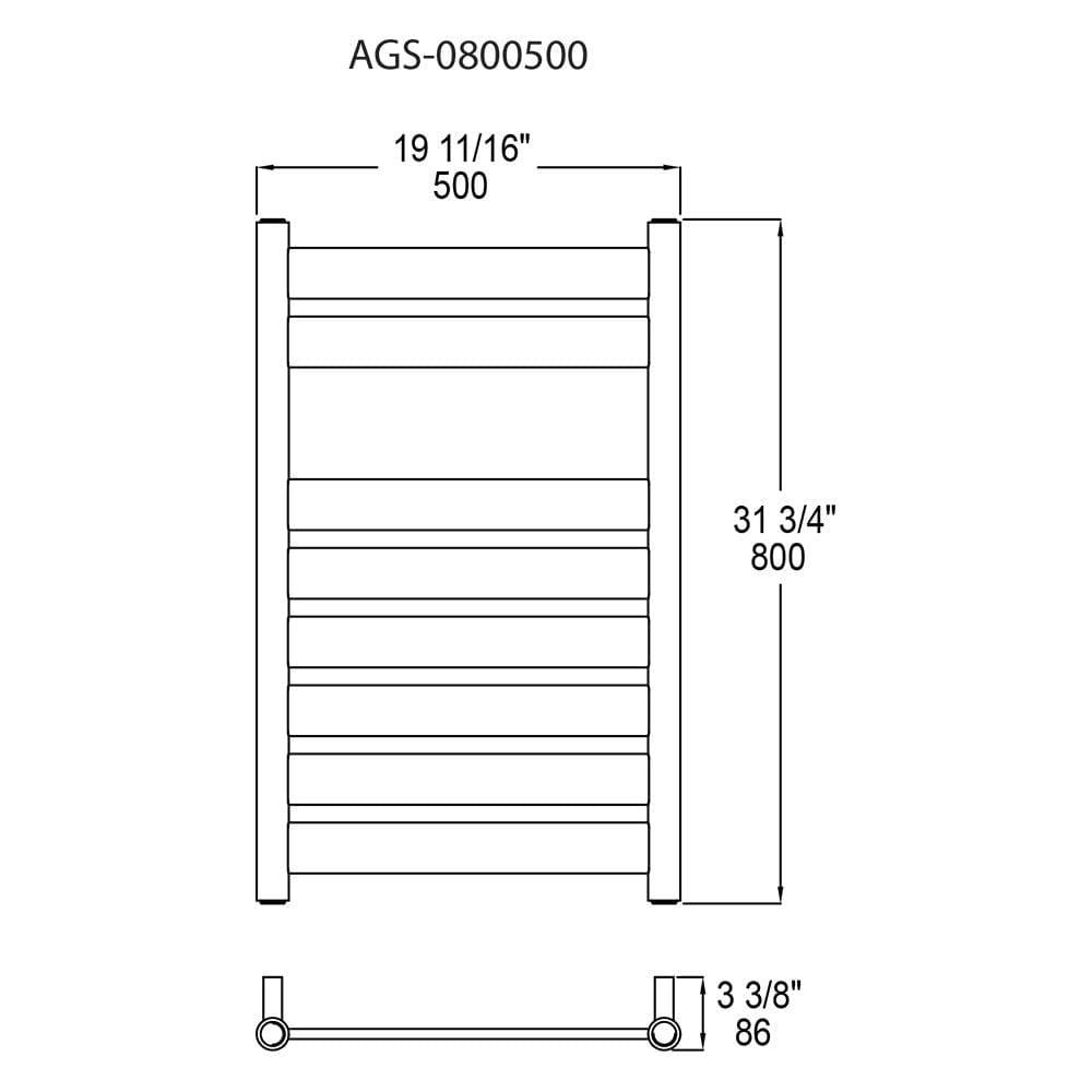 Vernon Towel Warmers - Augusta Towel Warmer - AGS-0800500-PC | Montreal Lighting & Hardware