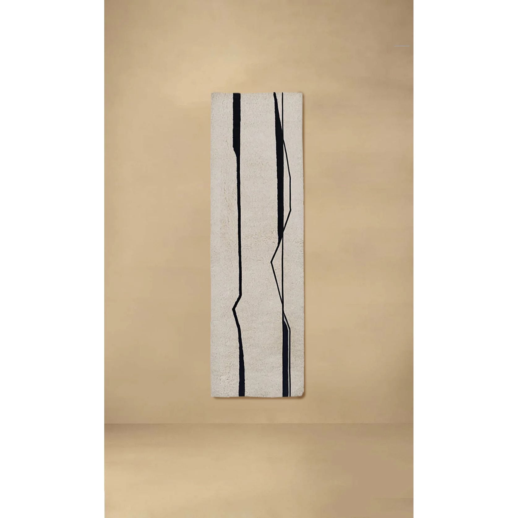 Dounia Home - DH-WIDORGWOO-BLK - Widan Organic Wool Runner Rug - Artisan Carpet - Black