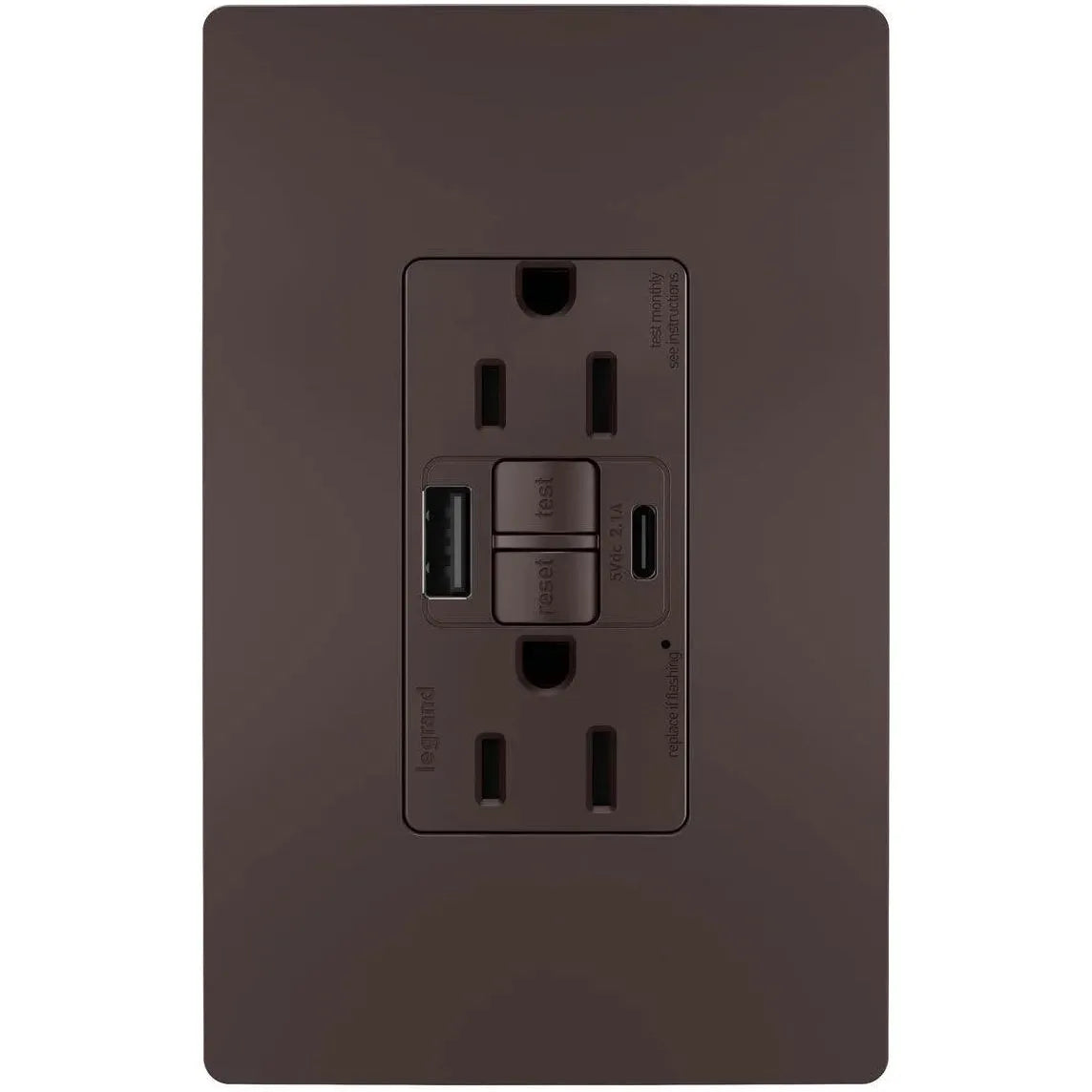 Legrand Radiant - radiant® 15A Tamper Resistant Self Test GFCI USB Type AC Outlet - 1597TRUSBACDBC4 | Montreal Lighting & Hardware