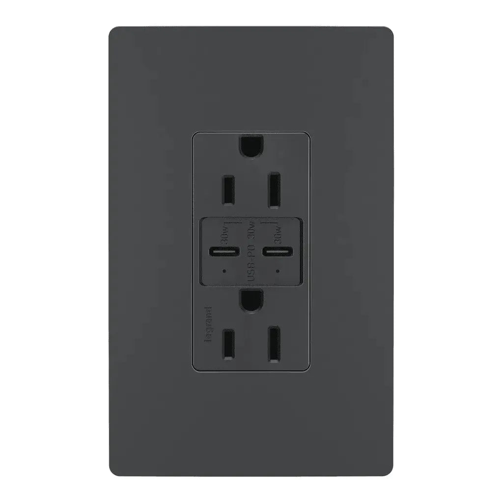 Legrand Radiant - radiant® 15A Tamper Resistant Ultra Fast PLUS Power Delivery USB Type C/C Outlet - R26USBPDGCC6 | Montreal Lighting & Hardware