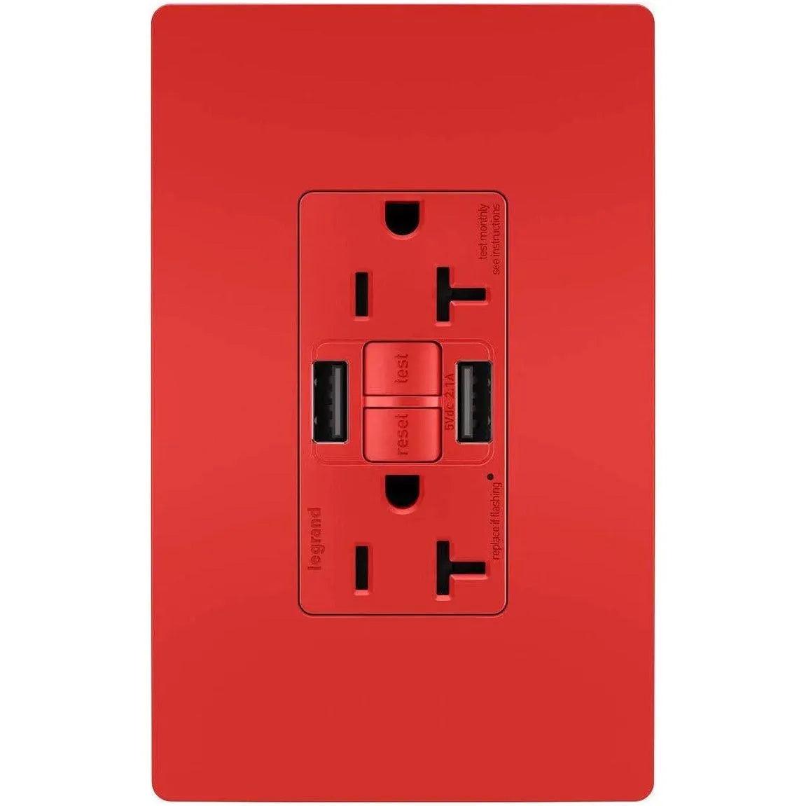 Legrand Radiant - radiant® 20A Tamper Resistant Self Test GFCI USB Type A/A Outlet - 2097TRUSBAARED | Montreal Lighting & Hardware