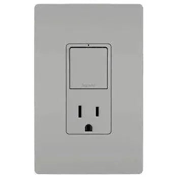 Legrand Radiant - radiant® Single Pole/3-Way Switch with 15A Tamper-Resistant Outlet - RCD38TRGRY | Montreal Lighting & Hardware