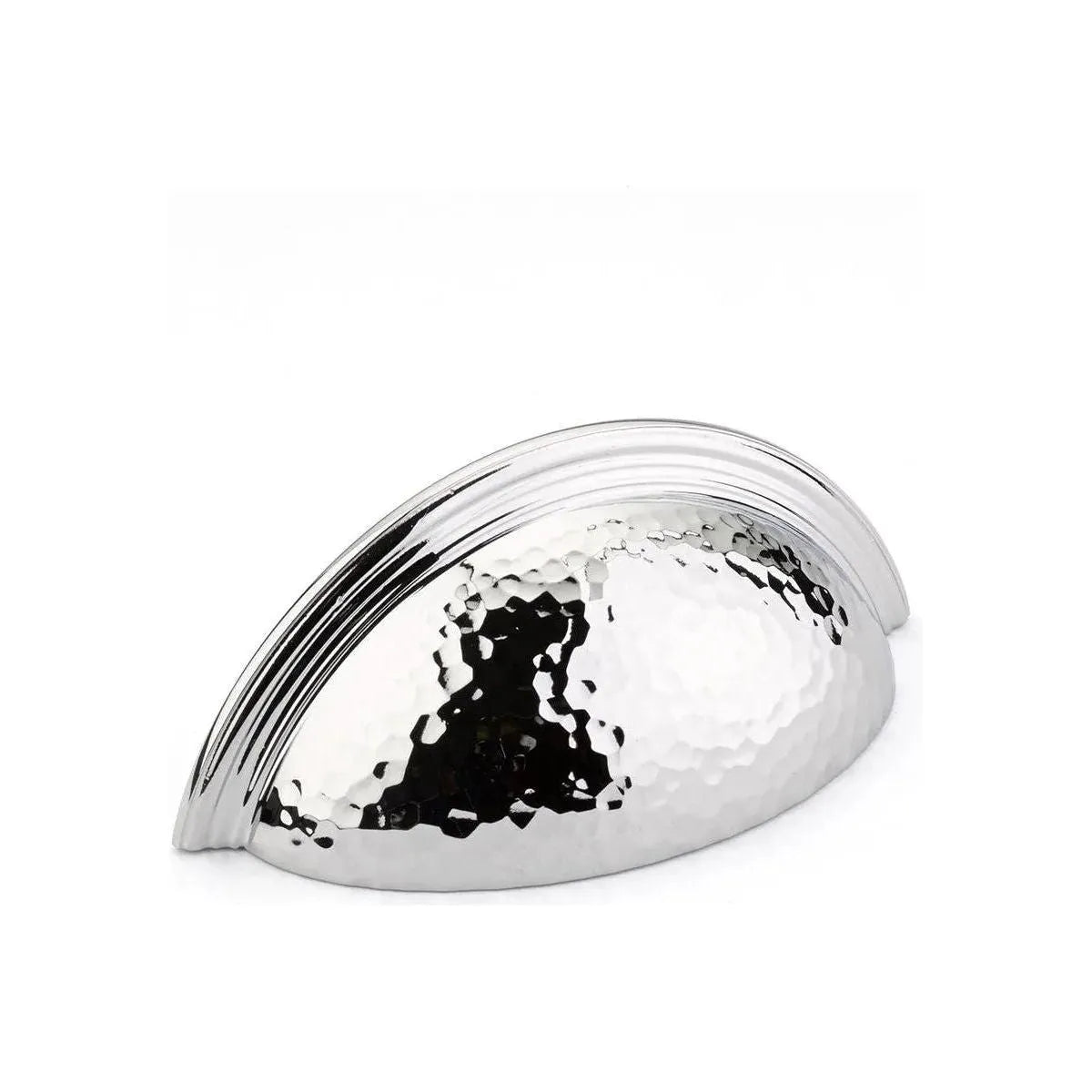 Schaub - Atherton Plain Edge Hammered Cup Pull - 573-26 | Montreal Lighting & Hardware