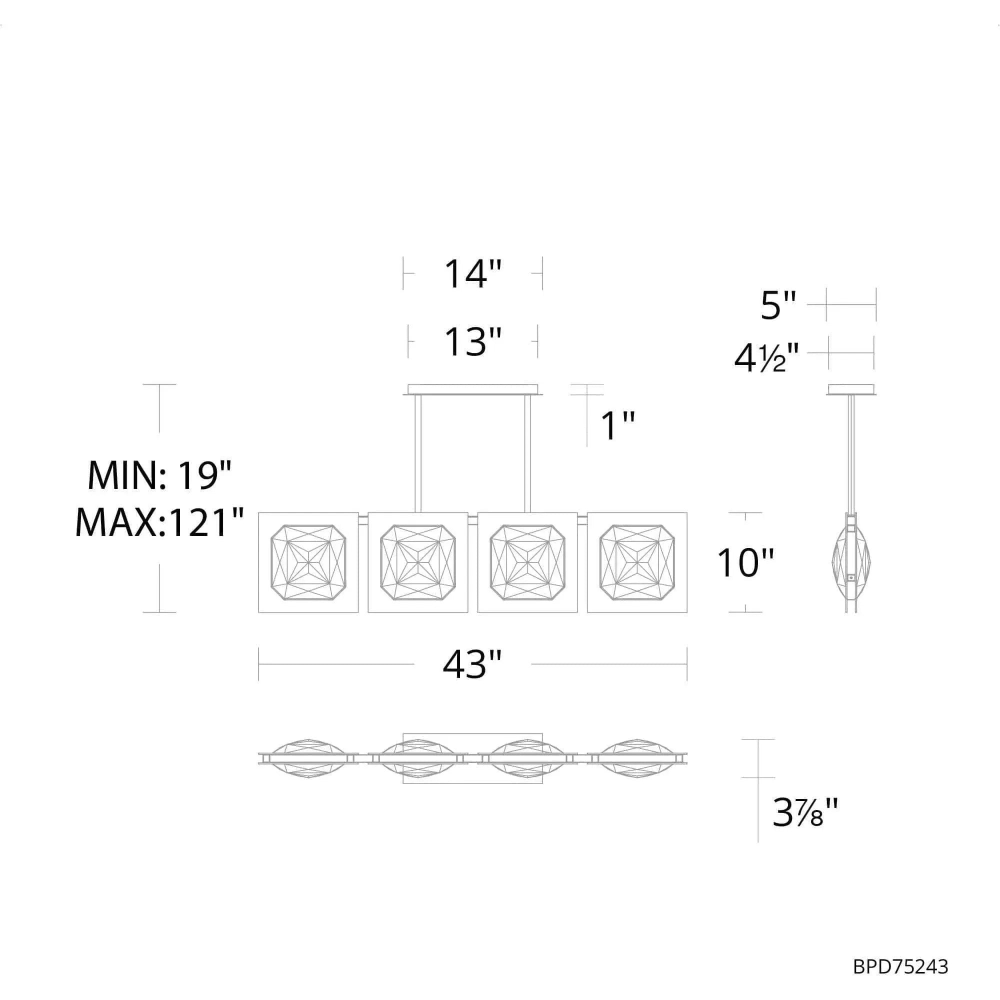 Schonbek Beyond - Enchante LED Linéaire Suspension - BPD75243-AB | Montreal Luminaire & Quincaillerie