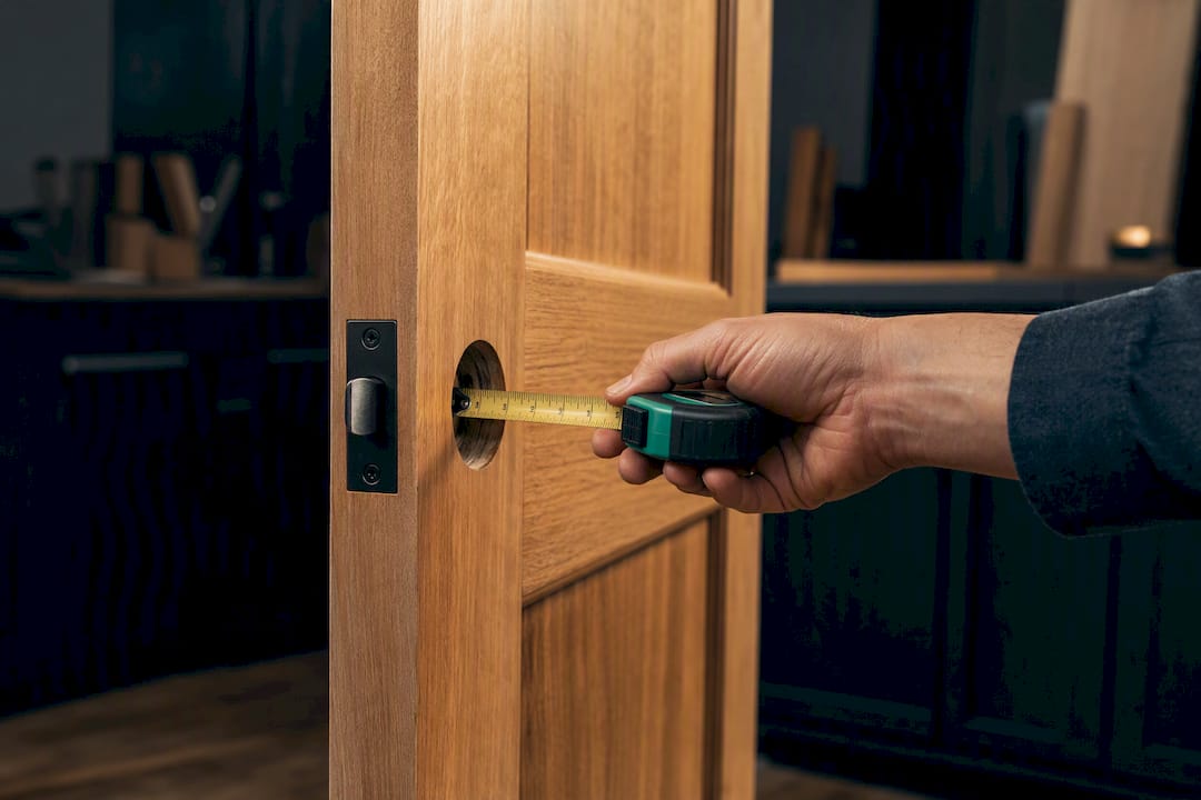 Measuring door latch backset from edge