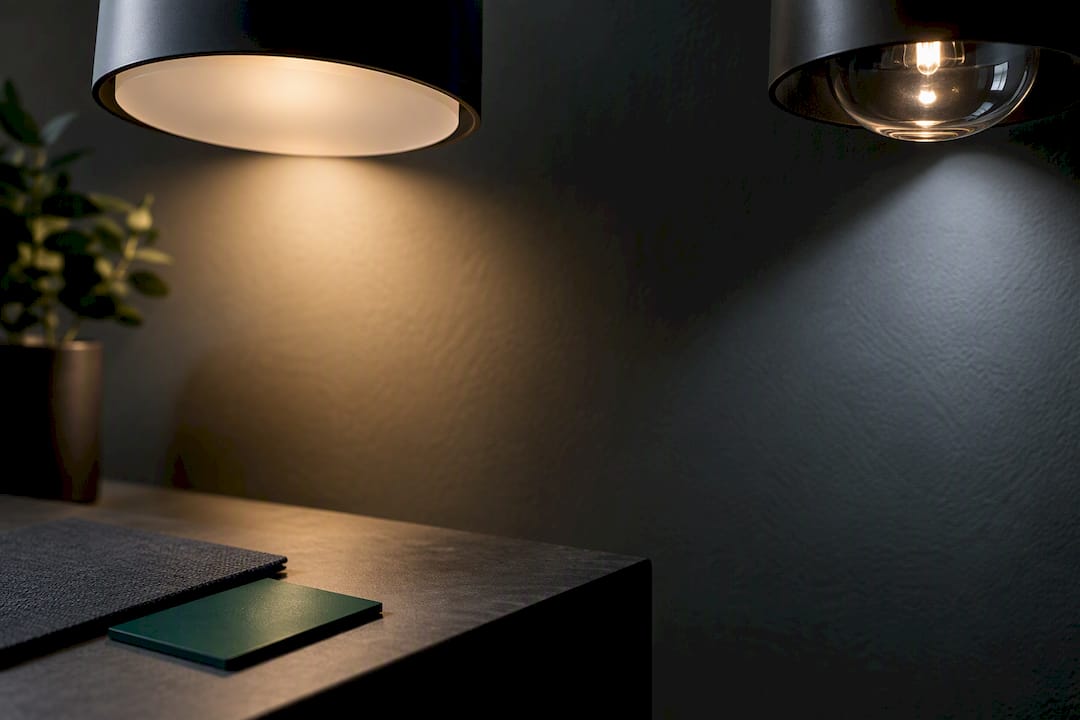 Cropped frosted and clear bulb light comparison