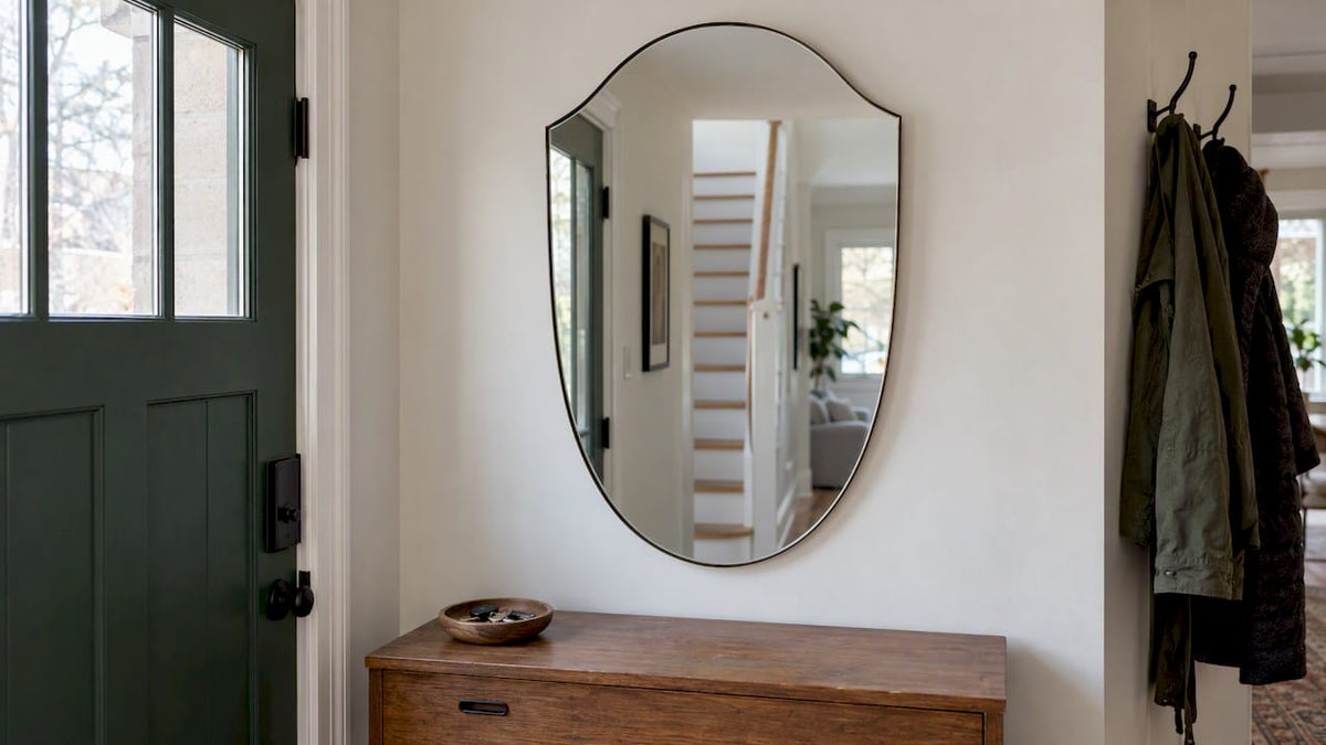 Reims arched mirror above a foyer console